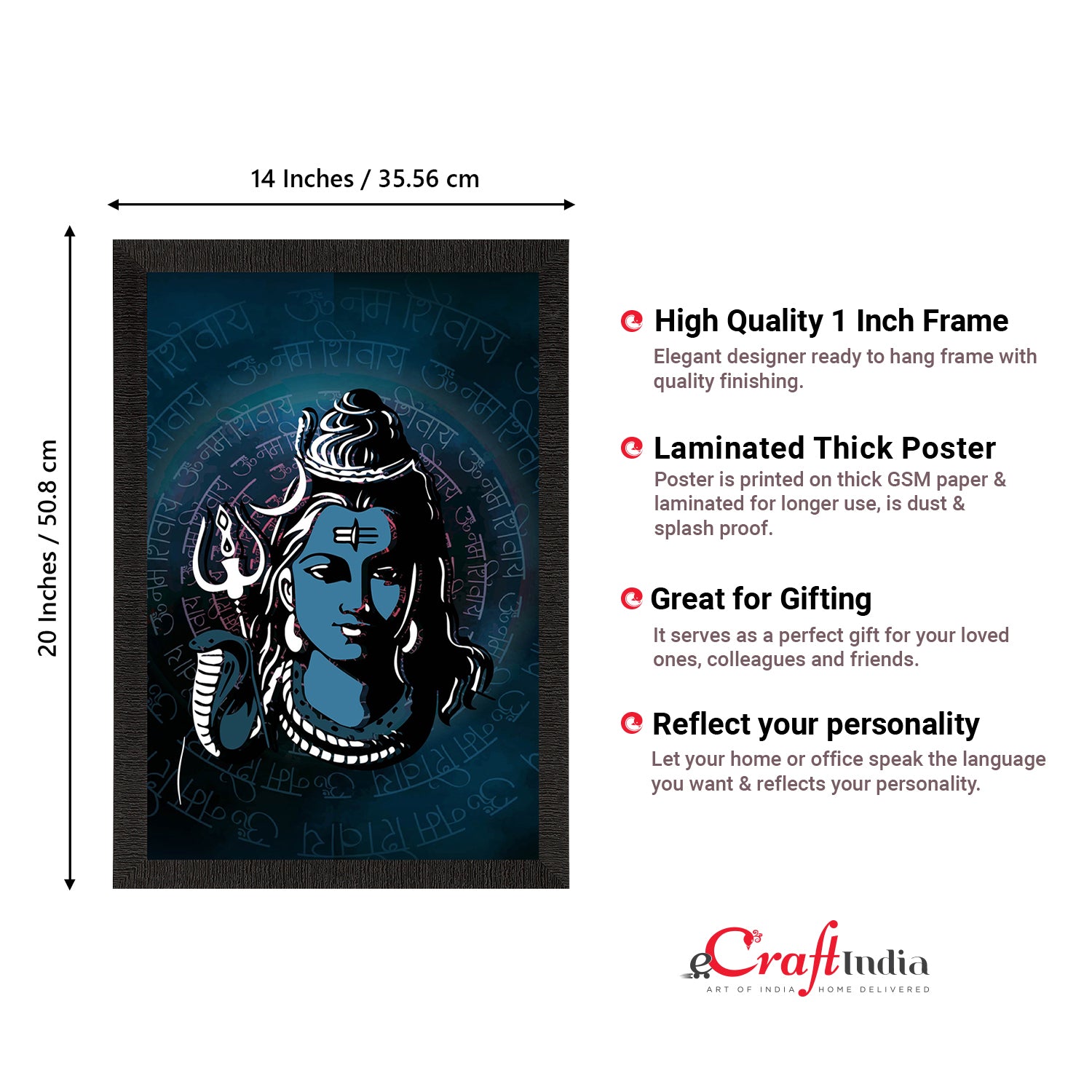 Lord Shiva Painting Digital Printed Religious Wall Art 3