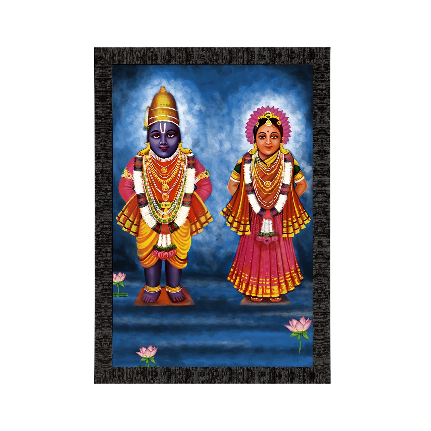 Lord Vithu Mauli Rukmani Satin Matt Textured UV Digital Art Painting 2