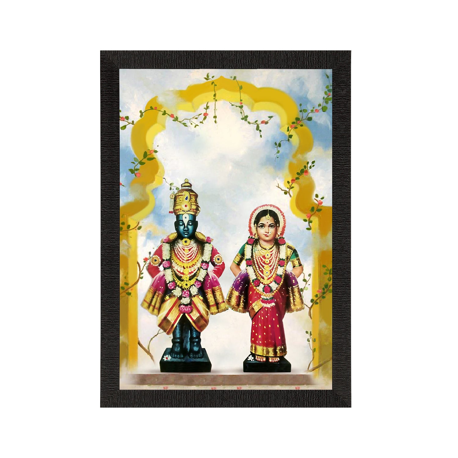 Lord Vitthal Rukmani Satin Matt Textured UV Digital Art Painting 2