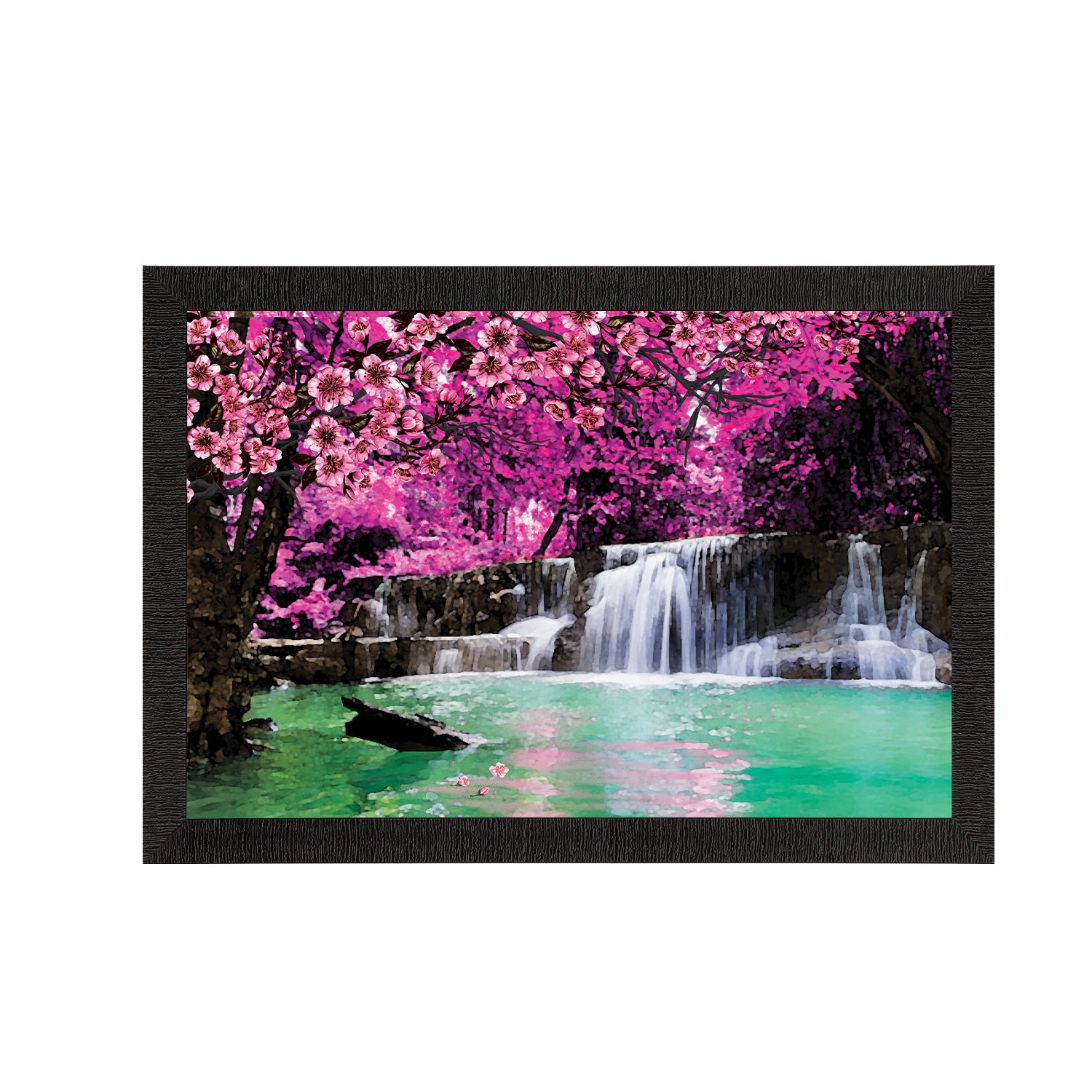 Beautiful Scenic Waterfall View Satin Matt Texture UV Art Painting