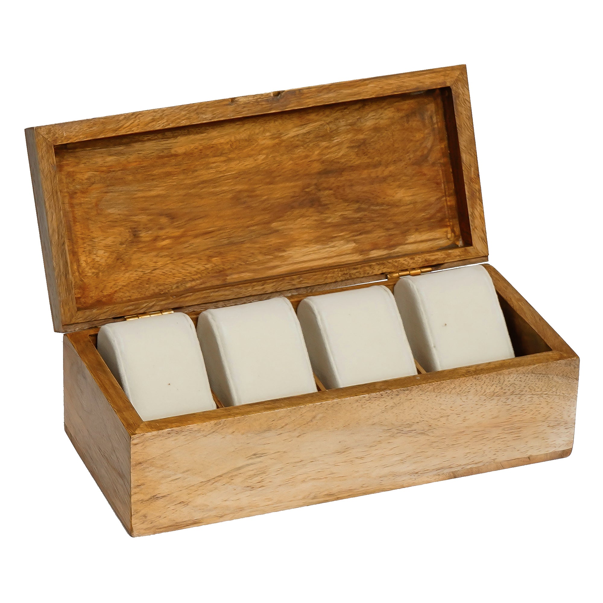 Elegant Mango Wooden Watch Organizer Box with 4 Inner Cushions 1