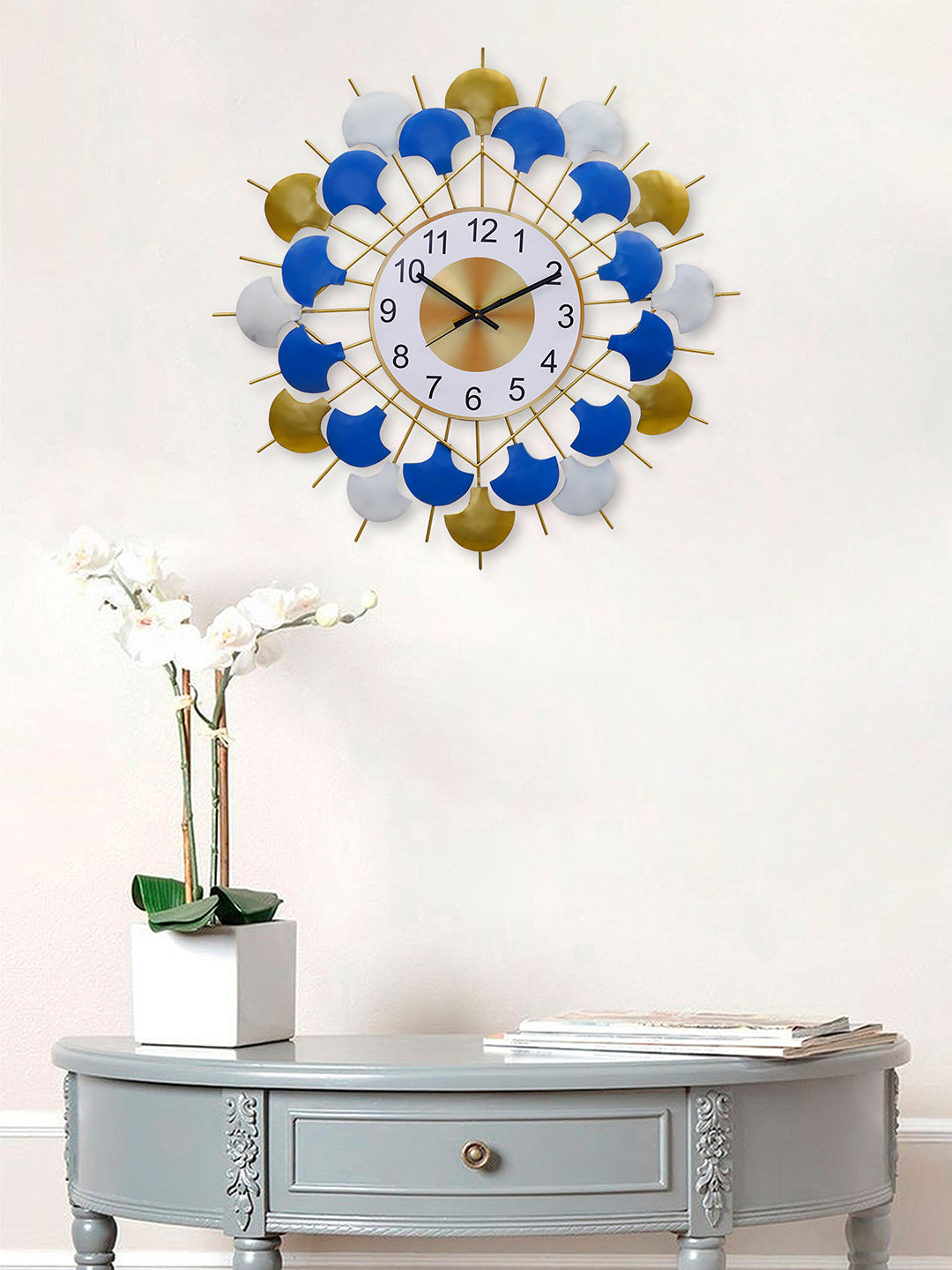 Iron Multi Color Unique Wall Clock without Glass (62*62 cm), Made in India 1