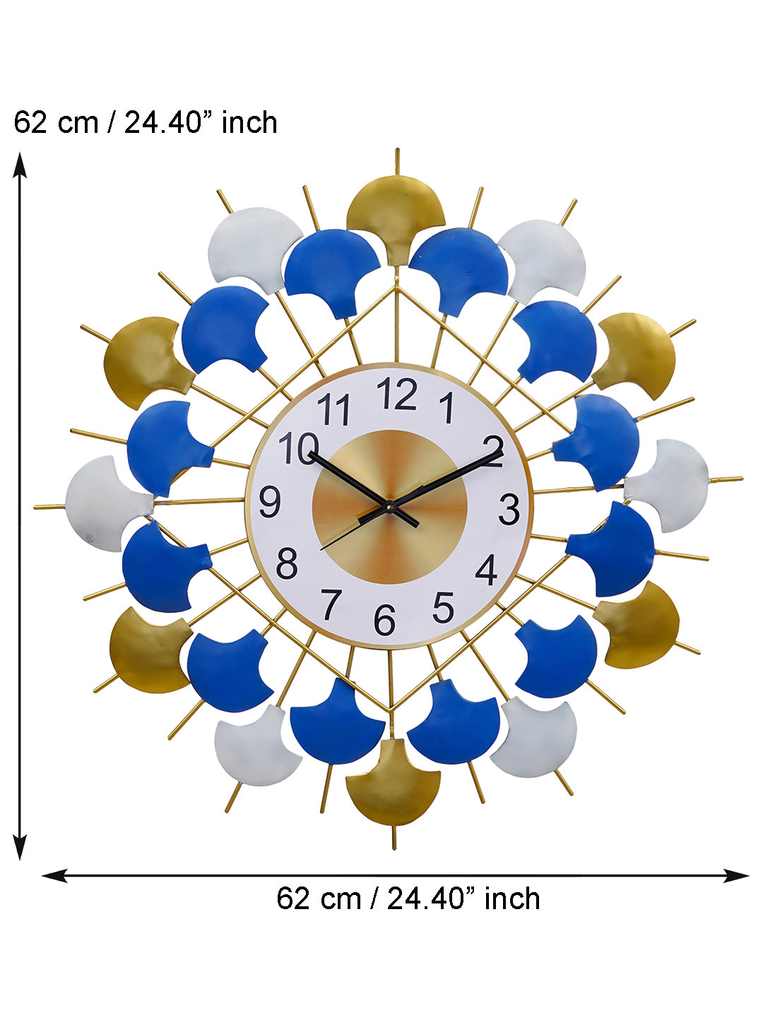 Iron Multi Color Unique Wall Clock without Glass (62*62 cm), Made in India 2