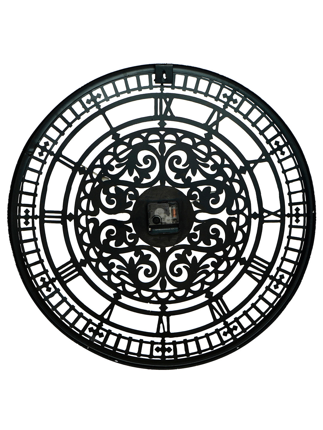 Black Round Shape Designer Wrought Iron Wall Clock (51x51 cm) 4