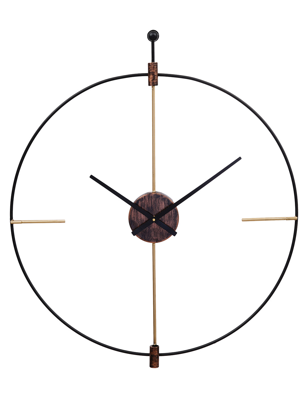 Black Round Iron Wall Mounted Clock without Glass (67*57 cm), Made in India