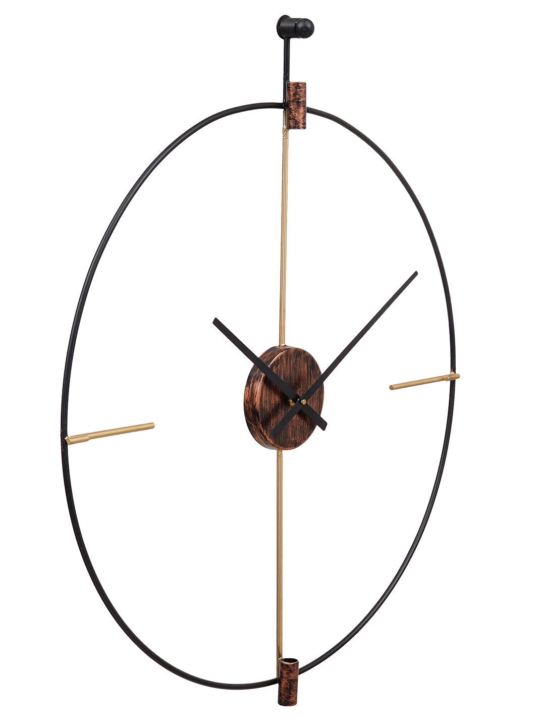 Black Round Iron Wall Mounted Clock without Glass (67*57 cm), Made in India 3