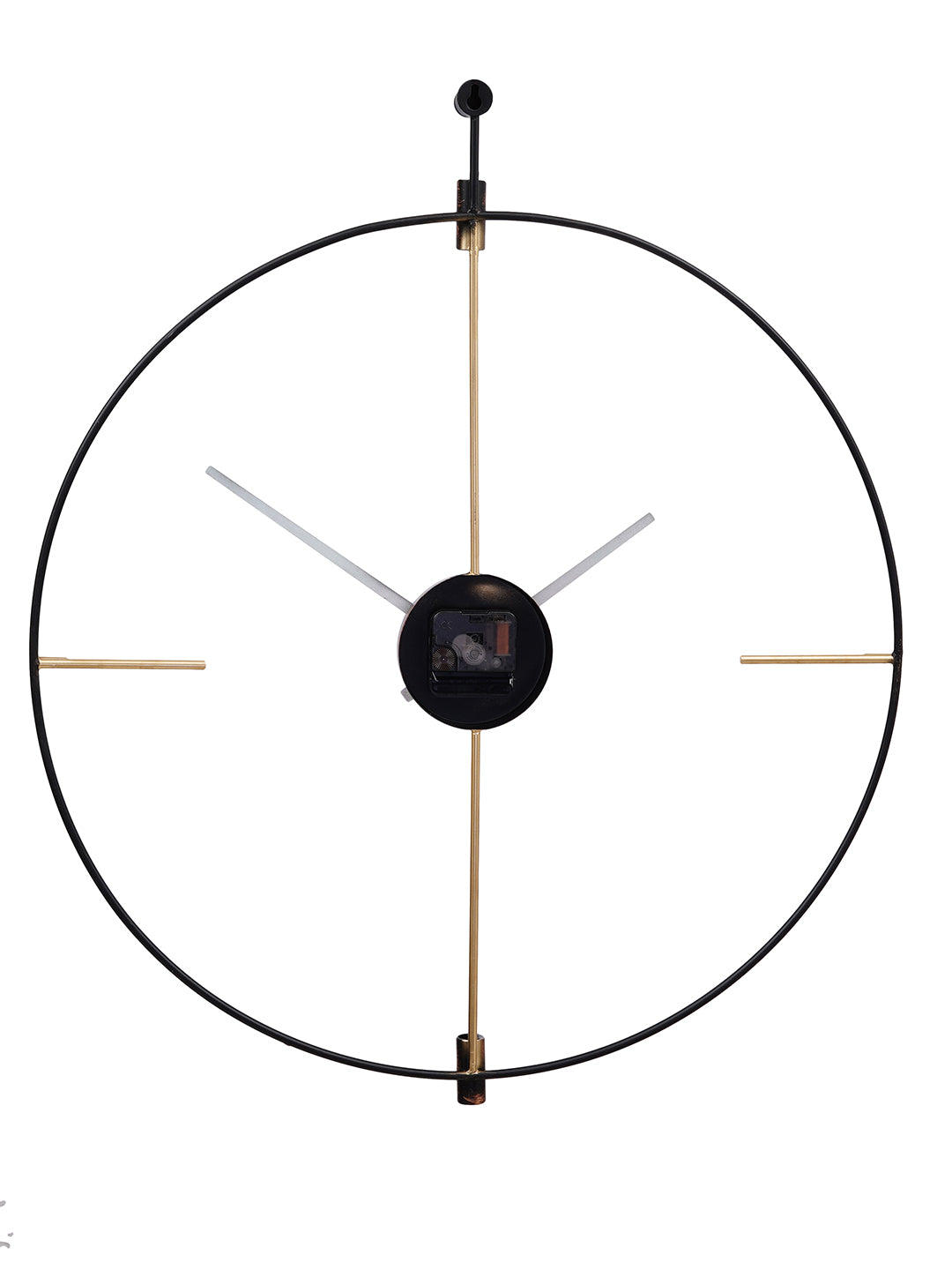 Black Round Iron Wall Mounted Clock without Glass (67*57 cm), Made in India 4