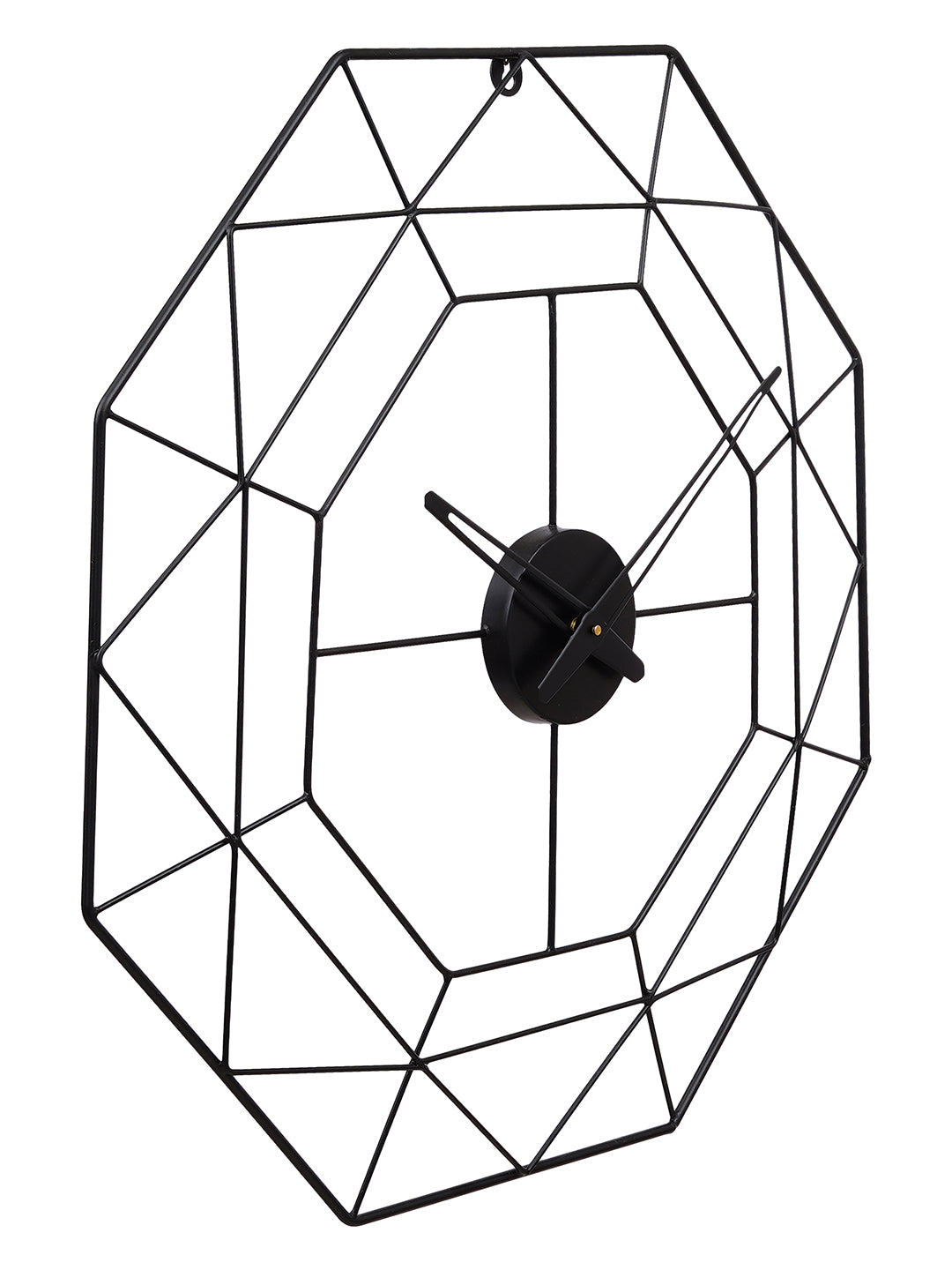 Black Iron Octangle Stylish Wall Mounted Wall Clock without Glass (58*58 cm), Made in India 3