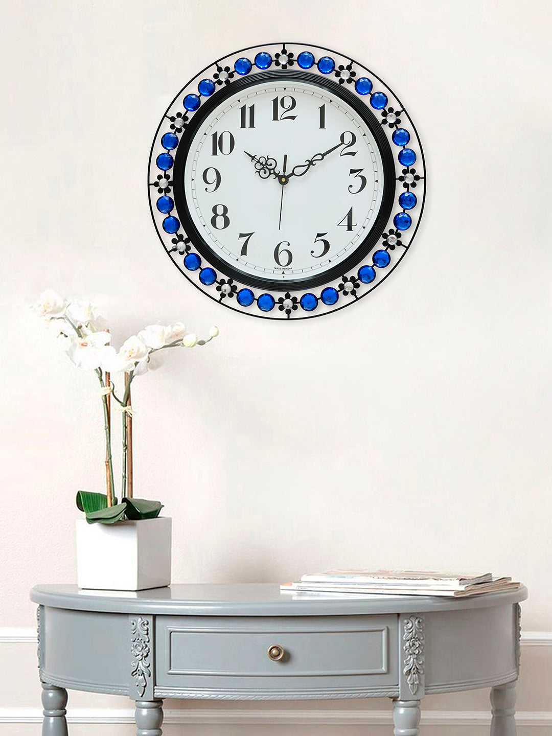 Elagent Design Flower Style Blue Wall Clock (41x41 cm) 1