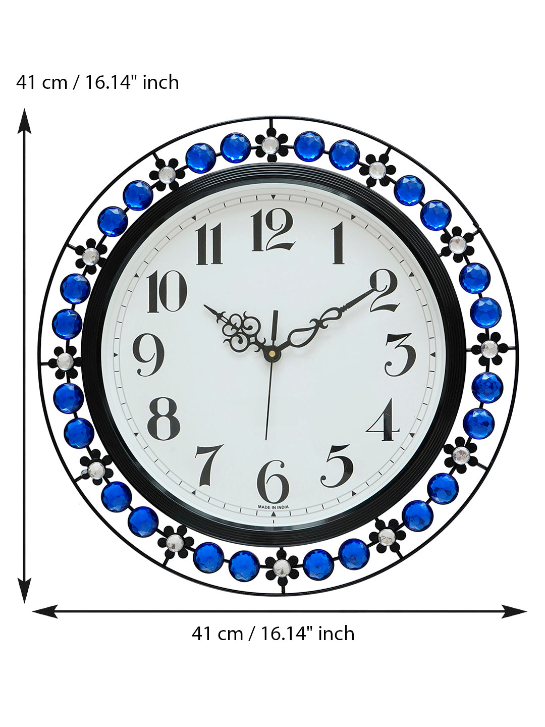 Elagent Design Flower Style Blue Wall Clock (41x41 cm) 2