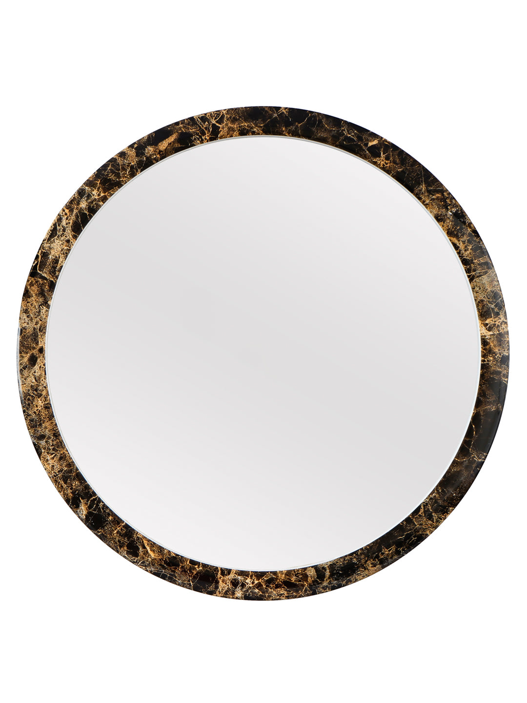 Black Unique Design Stylish Plastic Fiber Round Shape Mirror (37*37*4 cm) 2