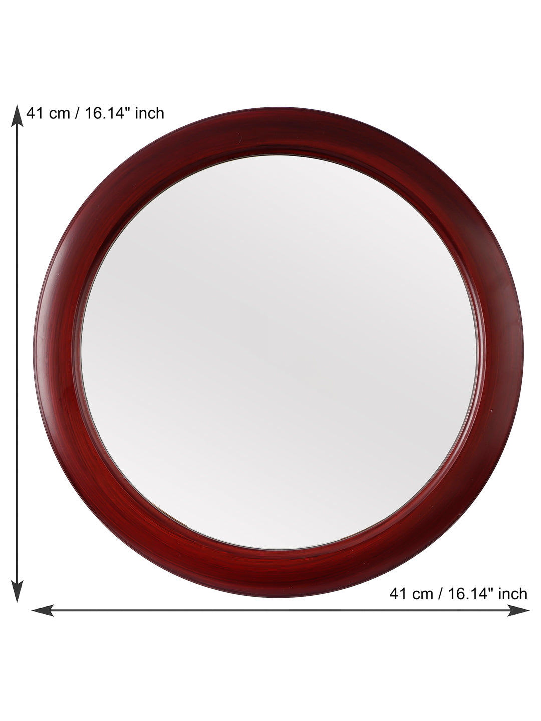 Red Unique Design Stylish Plastic Fiber Round Shape Mirror (41*41*4 cm) 3