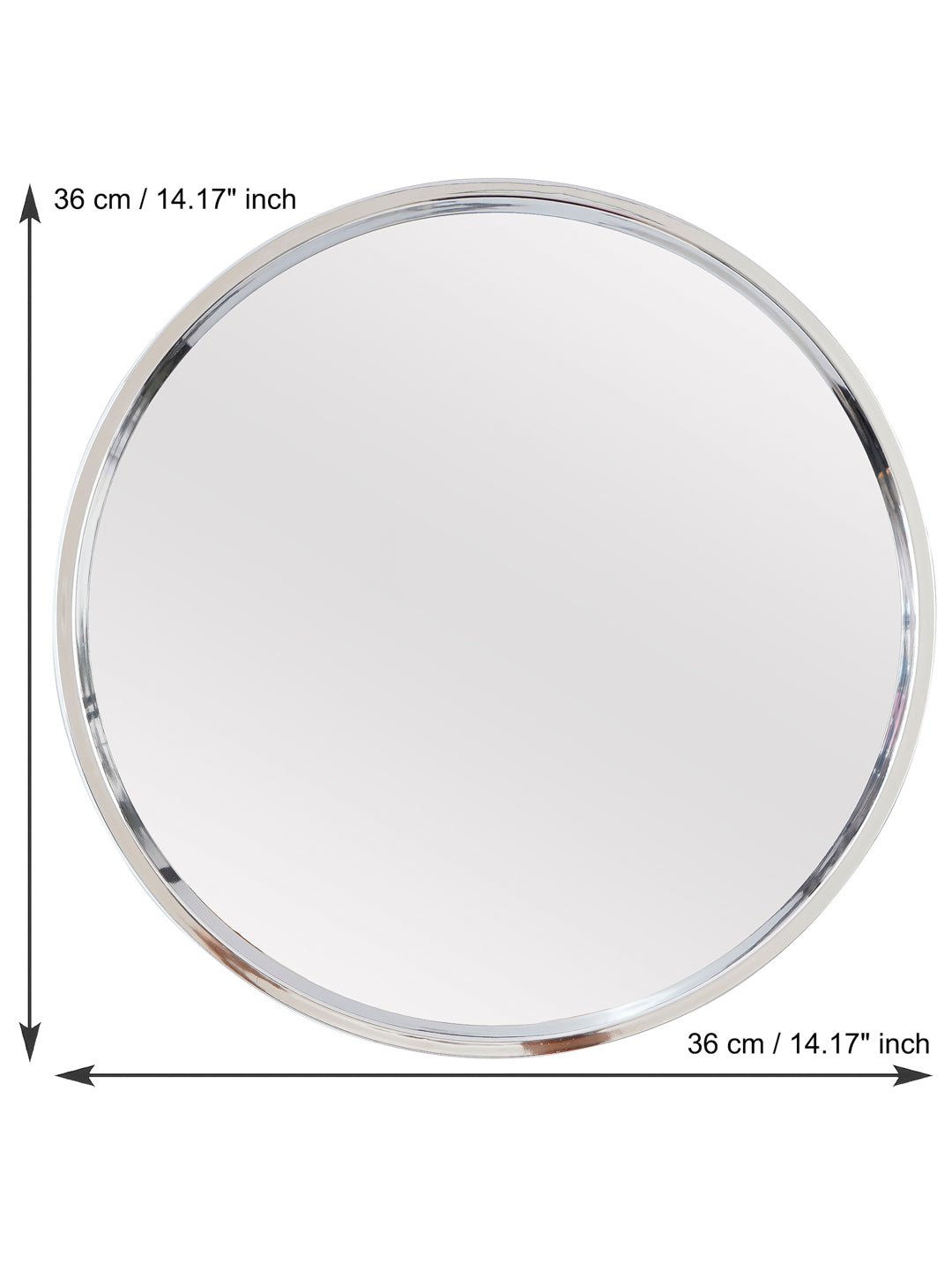 Beautiful Design Stylish Silver Plastic Fiber Round Shape Mirror (36*36*6 cm) 3