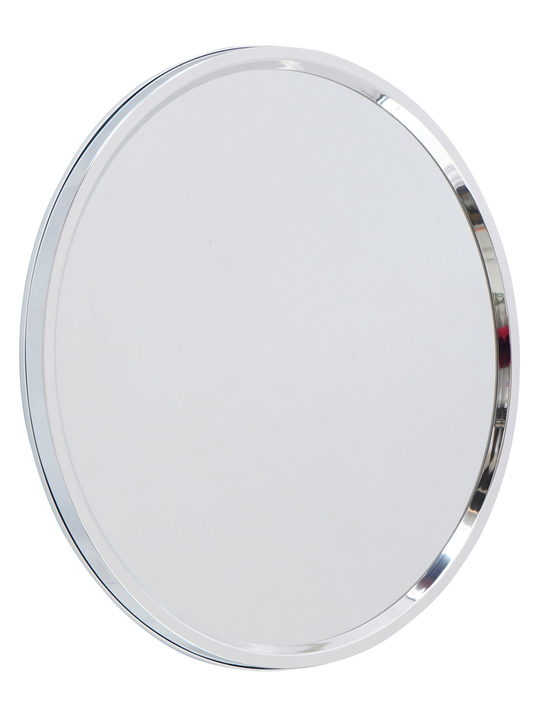 Beautiful Design Stylish Silver Plastic Fiber Round Shape Mirror (36*36*6 cm) 4