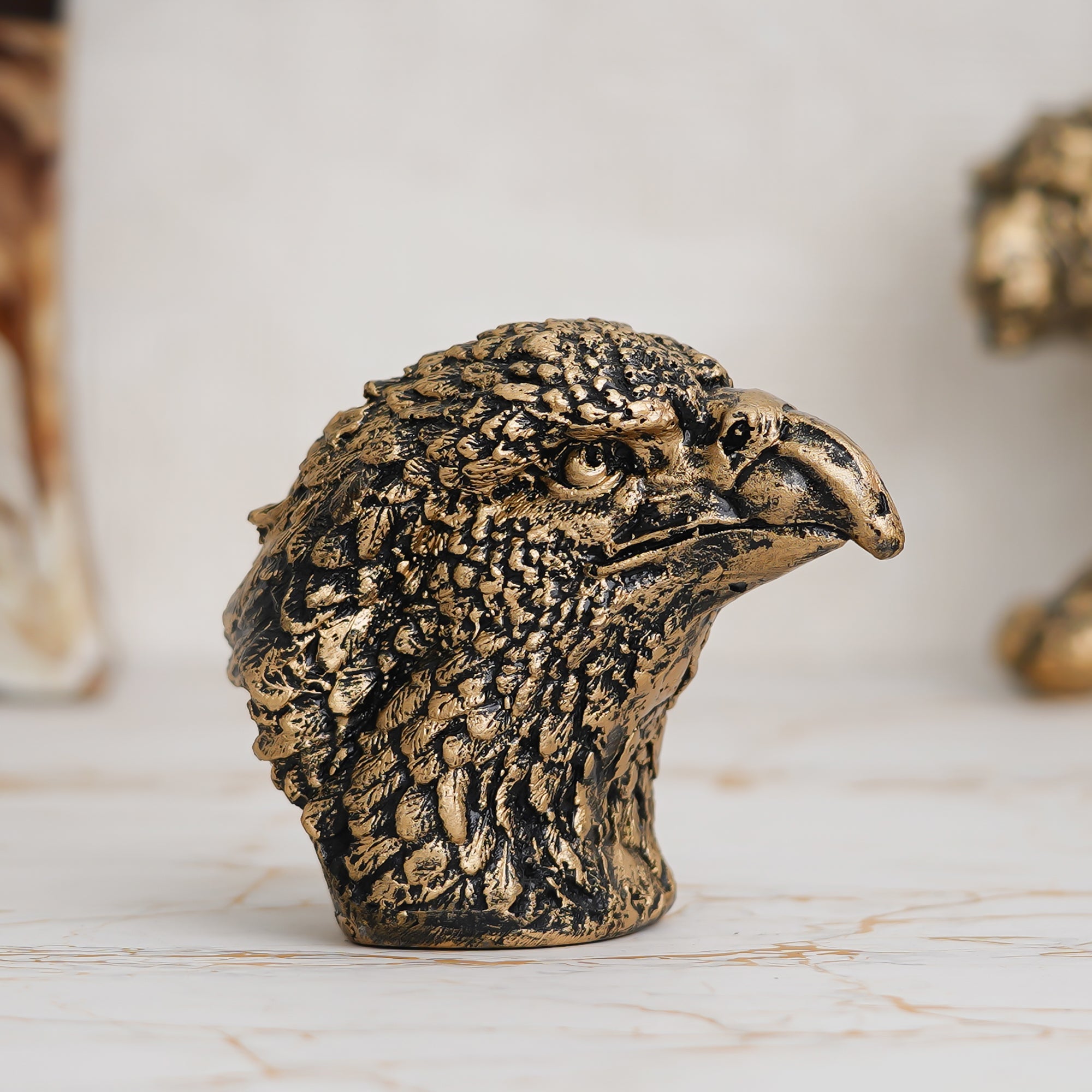 Bronze Polyresin Eagle Bird Head Figurine Showpiece 4