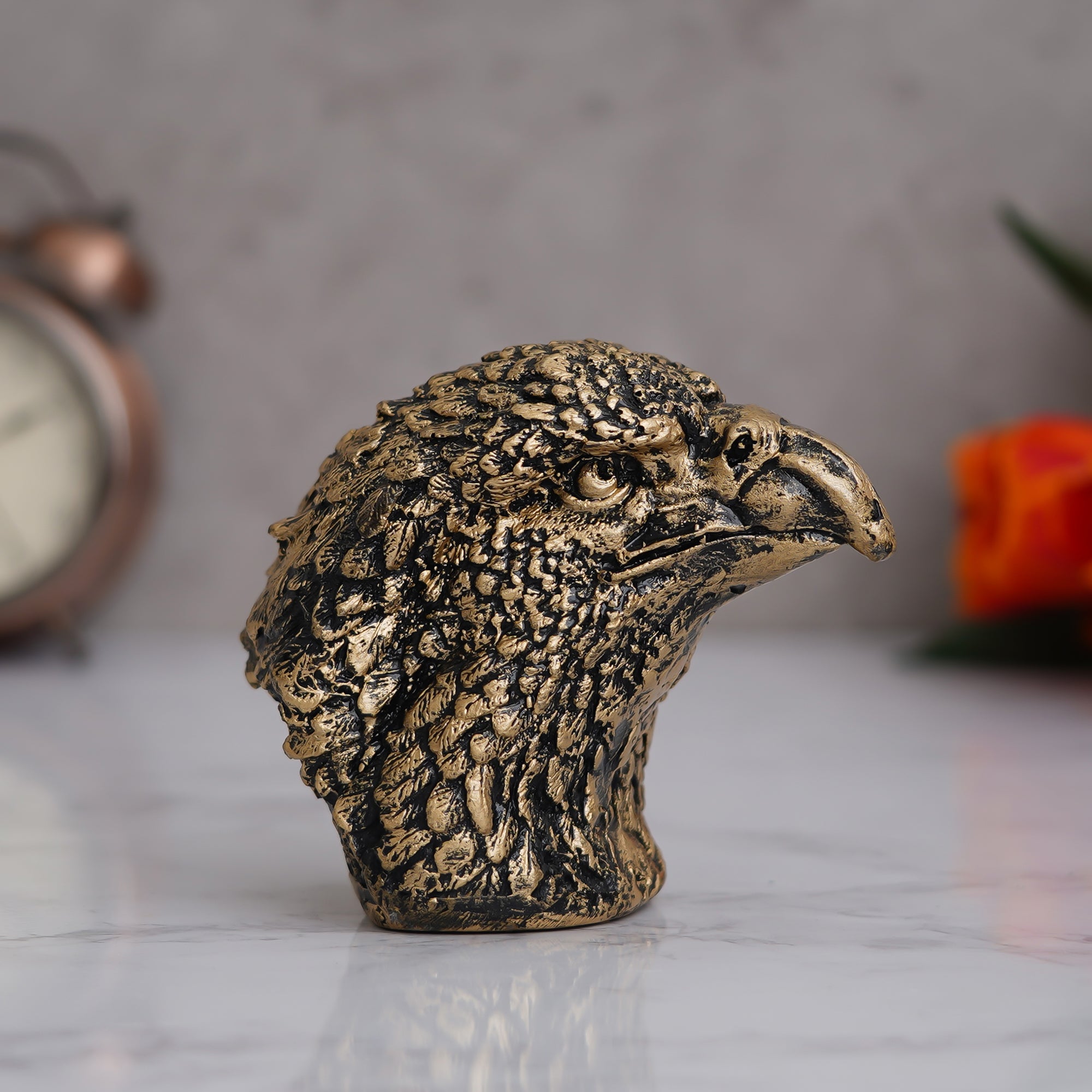 Bronze Polyresin Eagle Bird Head Figurine Showpiece