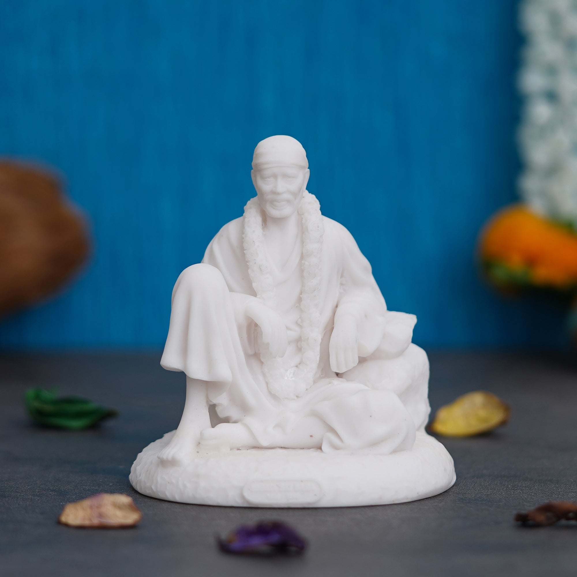 White Polyresin Sai Baba Statue