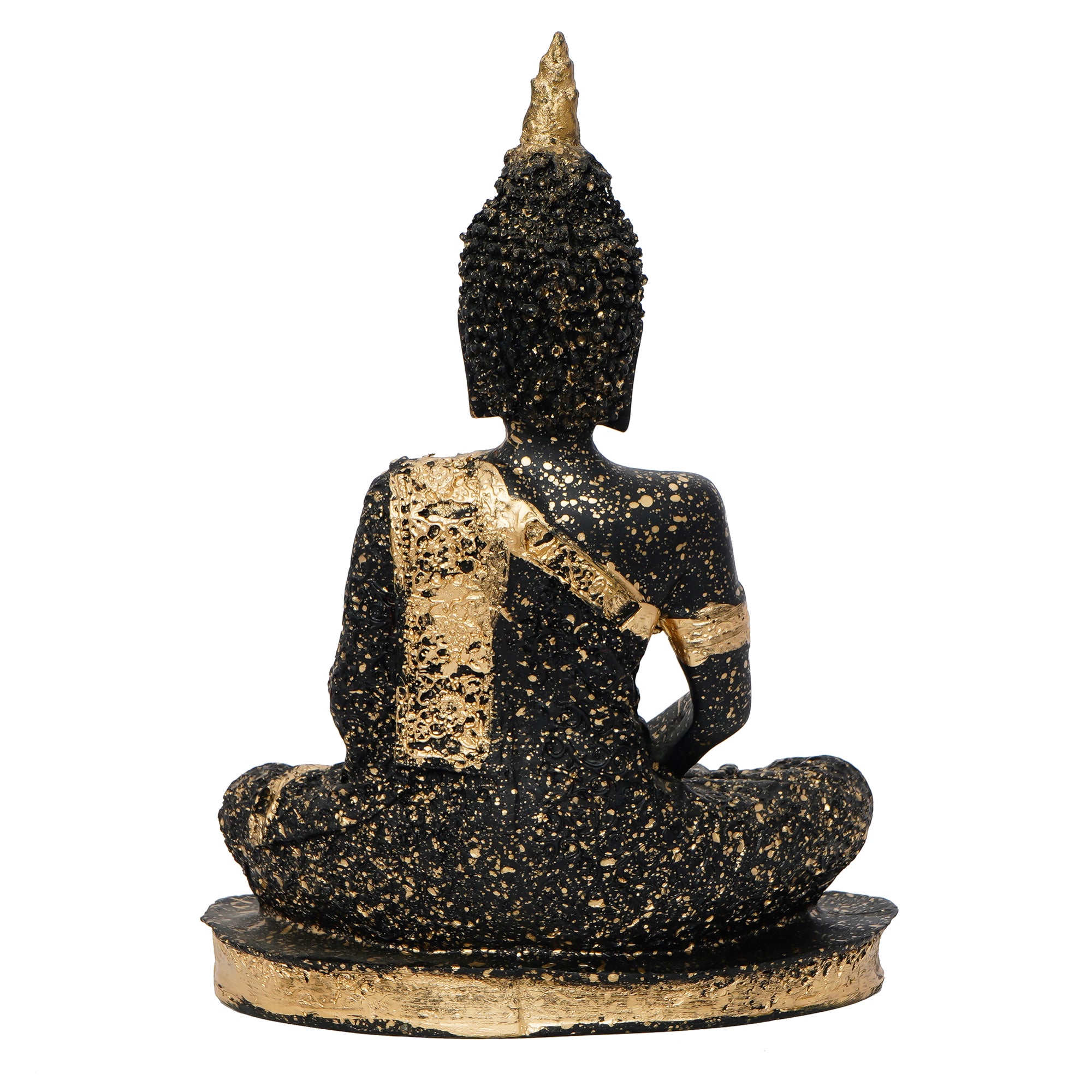 Golden and Black Meditating Lord Buddha Handcrafted Decorative Showpiece 6