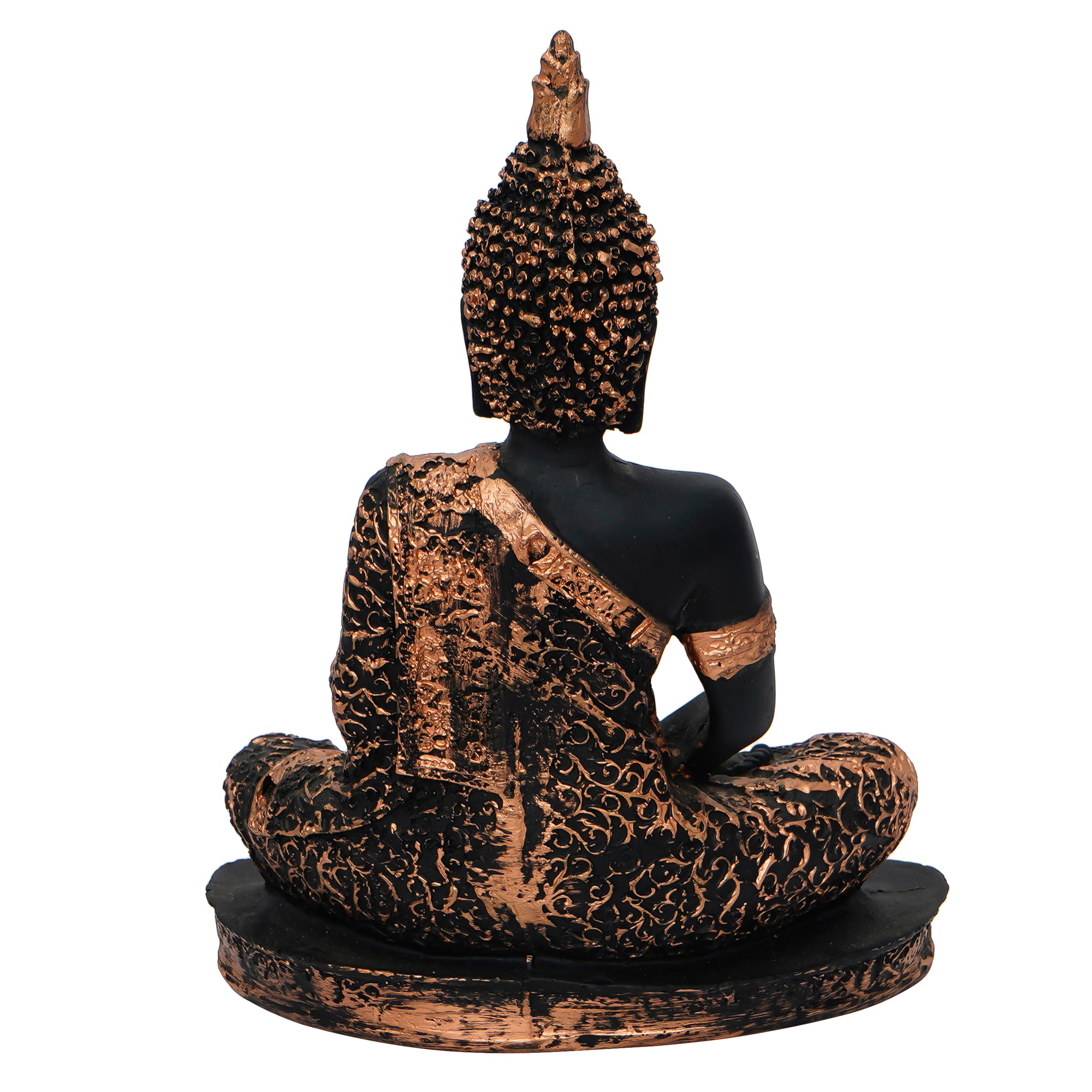 Black and Copper Meditating Lord Buddha Handcrafted Decorative Showpiece 6