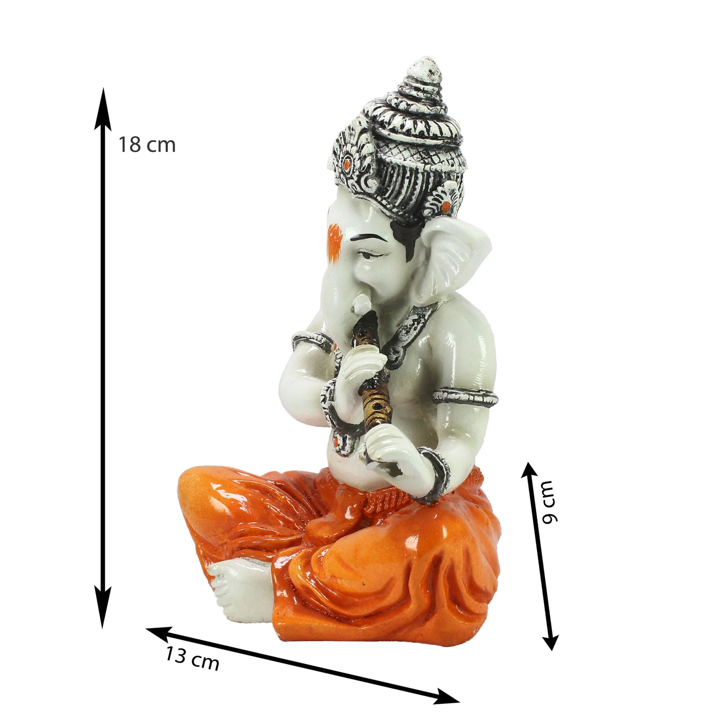 Lord Ganesha Idol Playing Flute Musical Instrument 2