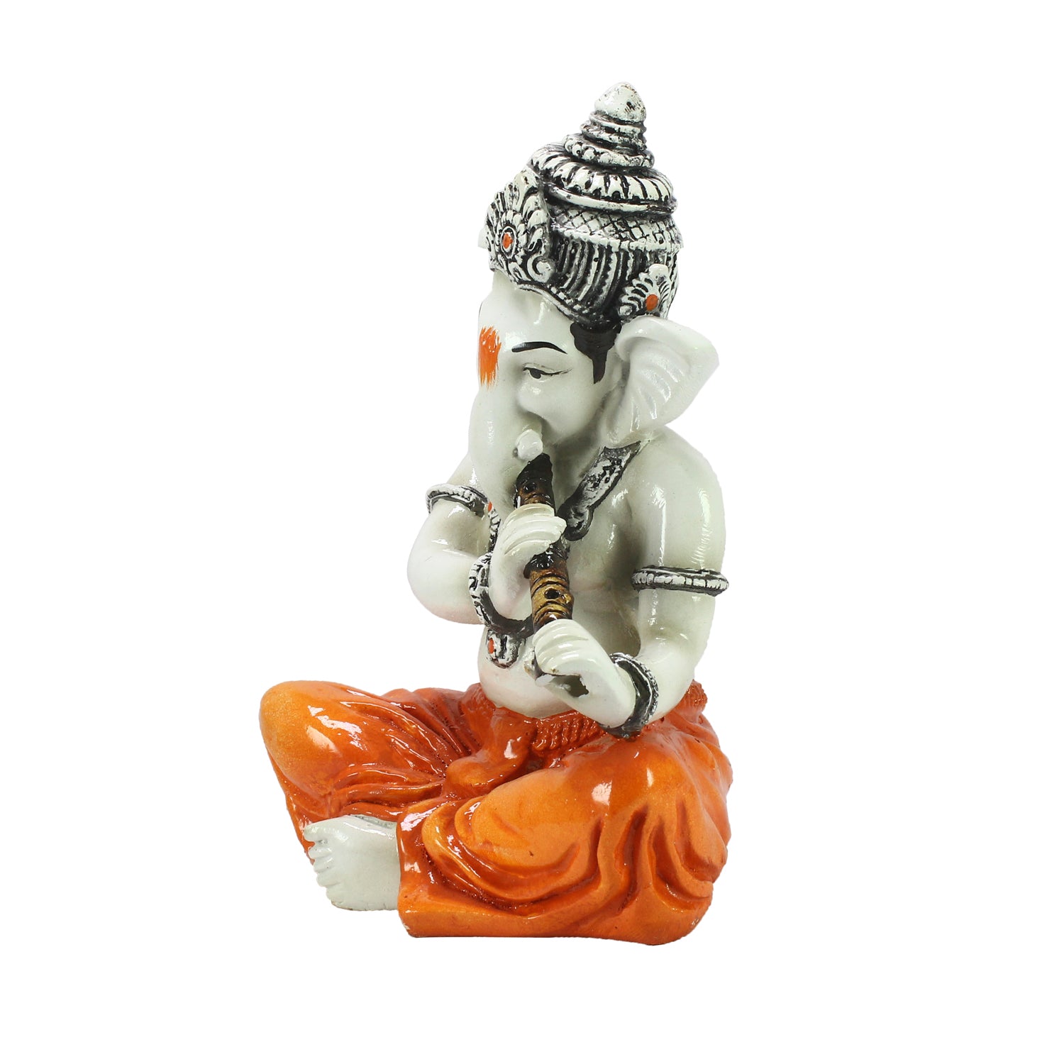 Lord Ganesha Idol Playing Flute Musical Instrument 4