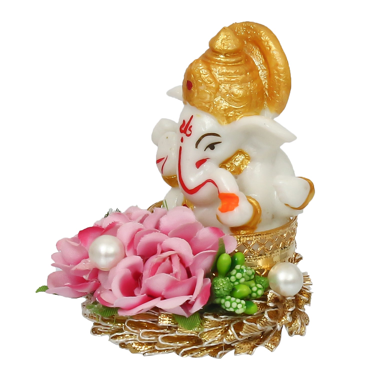 Lord Ganesha Idol On Decorative Handicrafted Plate For Home And Car Dashboard 4