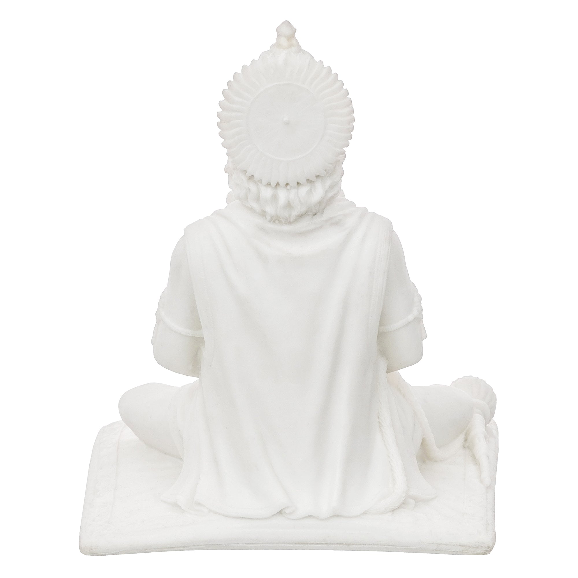 White Polyresin Meditating Lord Hanuman Statue 6