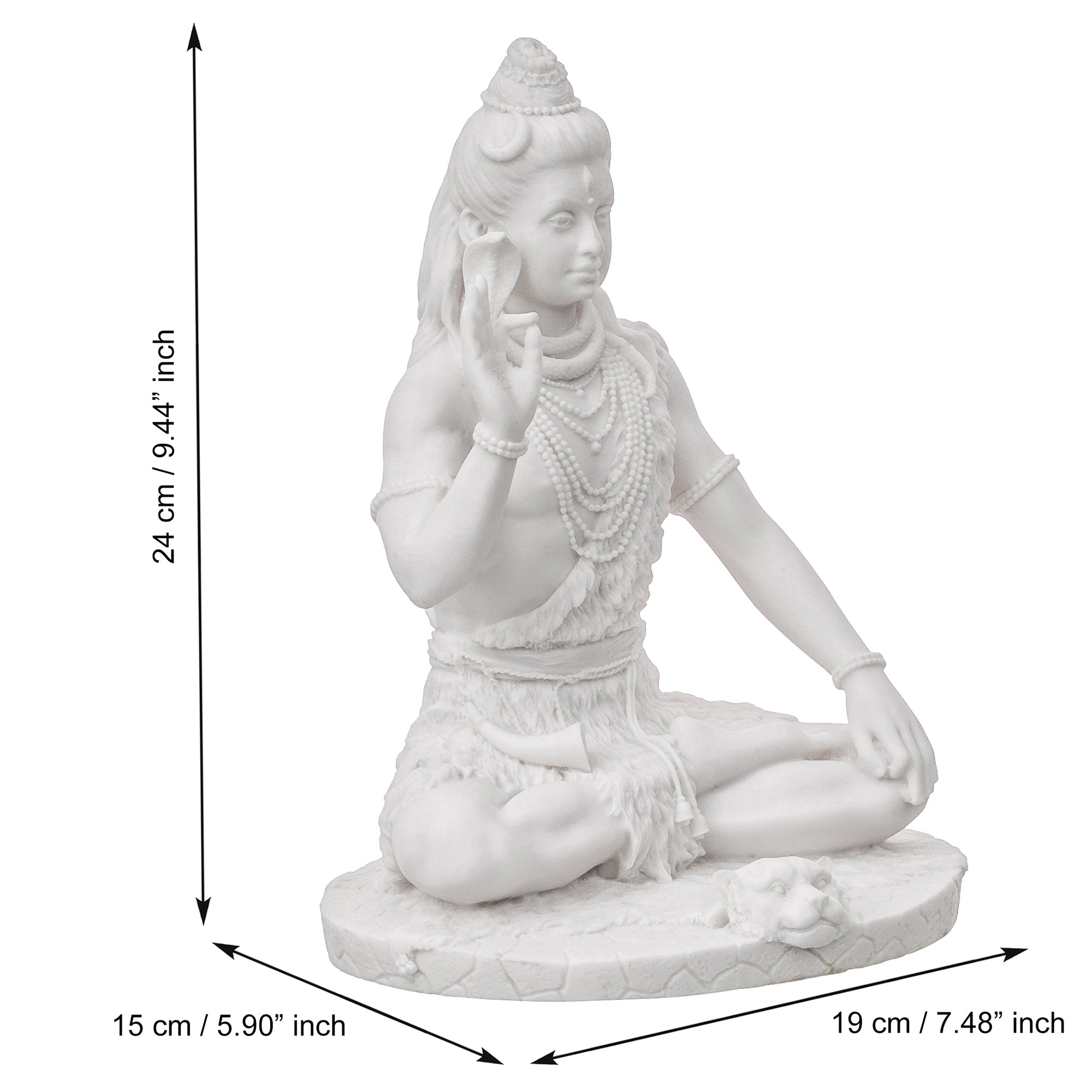 White Polyresin Blessing Lord Shiva Statue 3