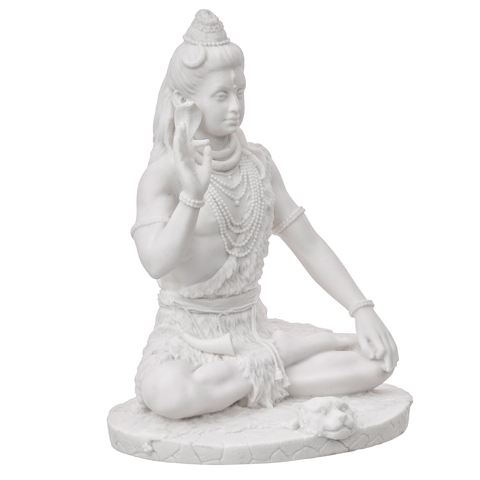 White Polyresin Blessing Lord Shiva Statue 4