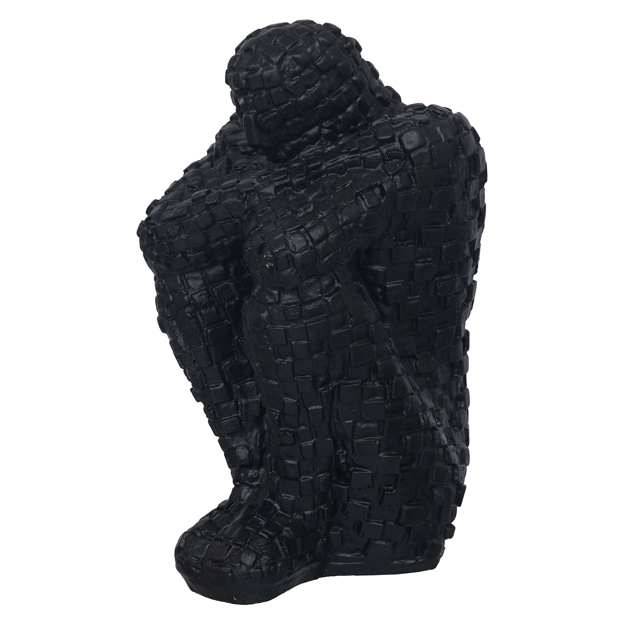 eCraftIndia Black Polyresin Handcrafted Thinking Man Statue Human Figurine 6