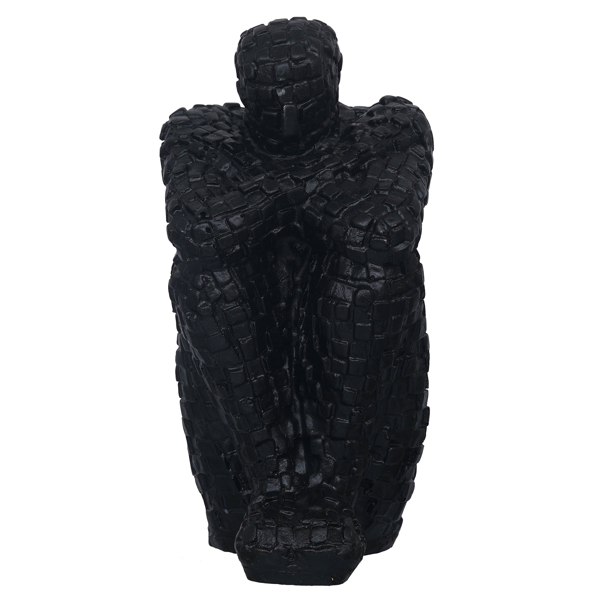 eCraftIndia Black Polyresin Handcrafted Thinking Man Statue Human Figurine 7