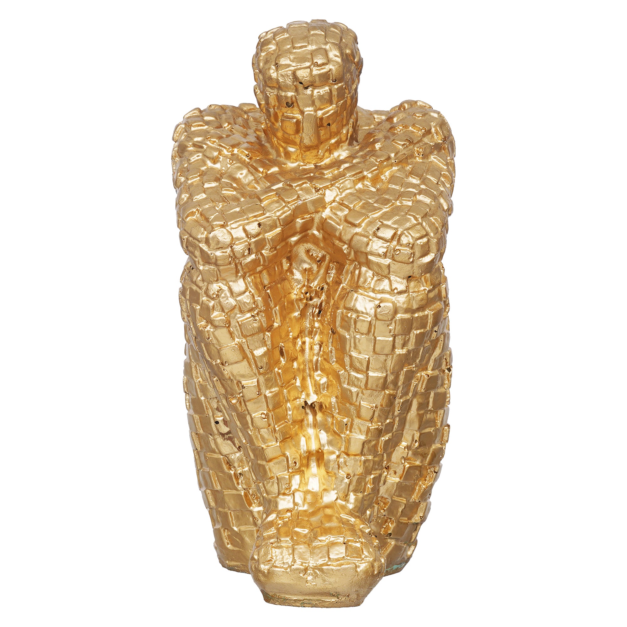 eCraftIndia Golden Polyresin Handcrafted Thinking Man Statue Human Figurine 7