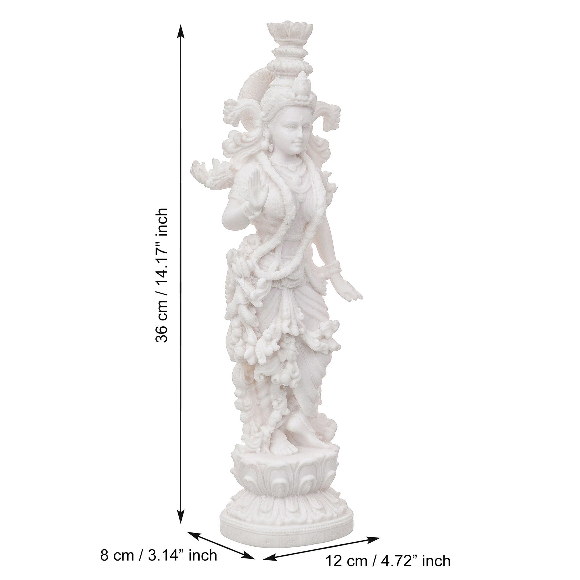 White Polyresin Radha Statue 3