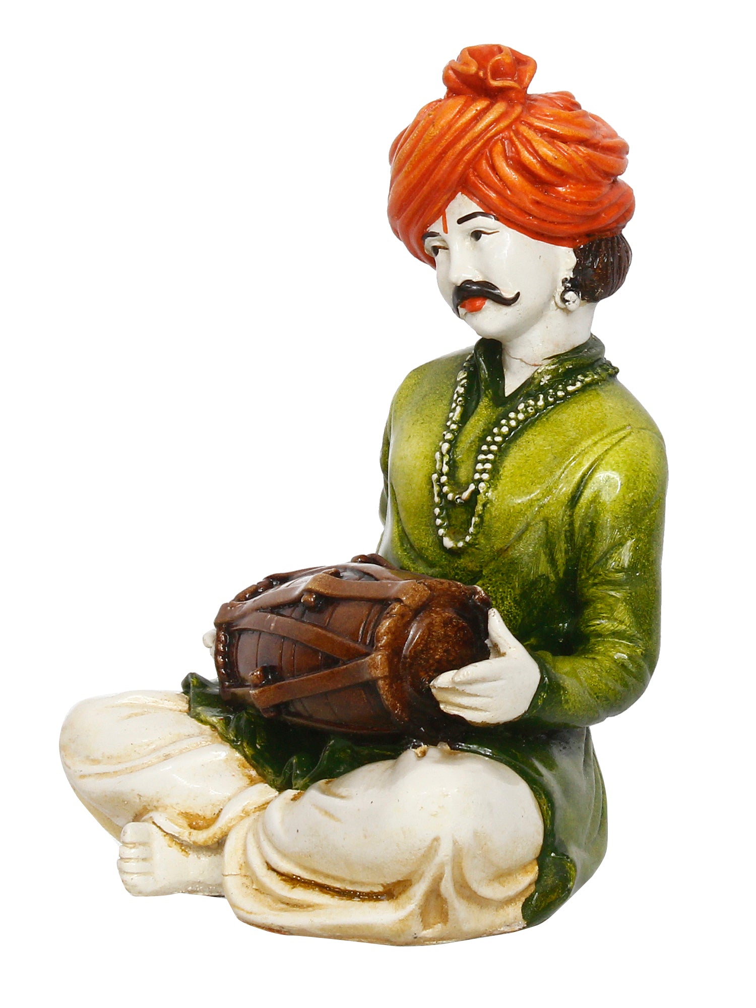 Polyresin Rajasthani Musician Men Statue Playing Dholak Human Figurines Home Decor Showpiece 4