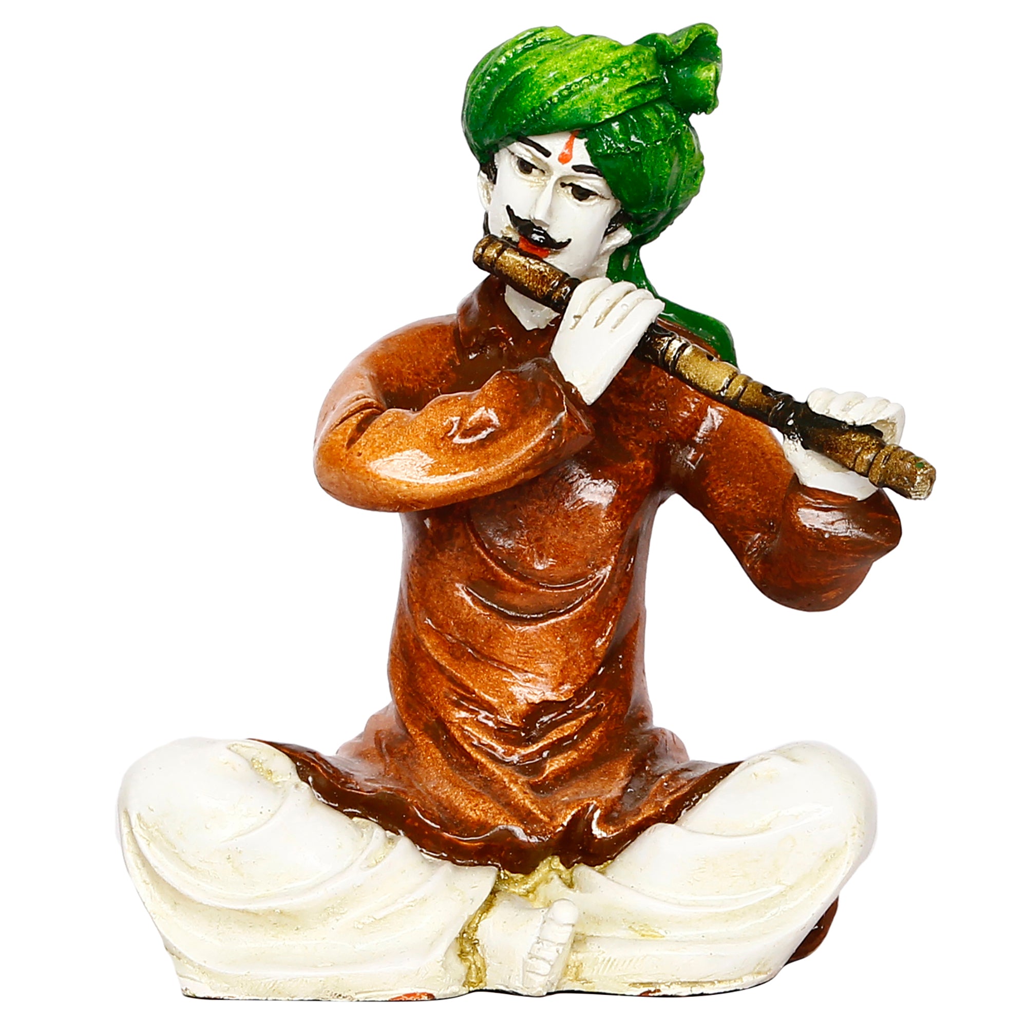 Colorful Combo of Rajasthani Craftsmen and Lady Playing a Musical Instrument Statue 2