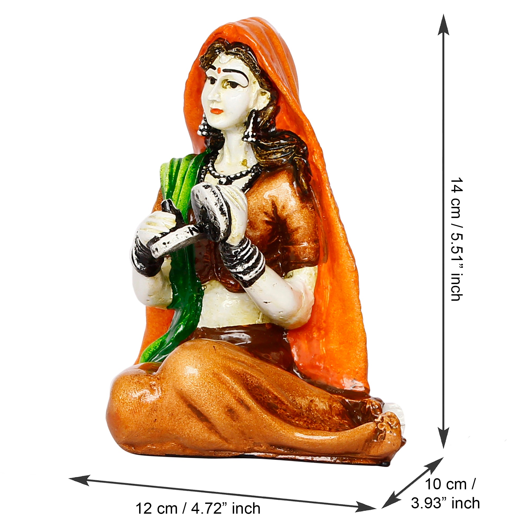 Colorful Combo of Rajasthani Craftsmen and Lady Playing a Musical Instrument Statue 3