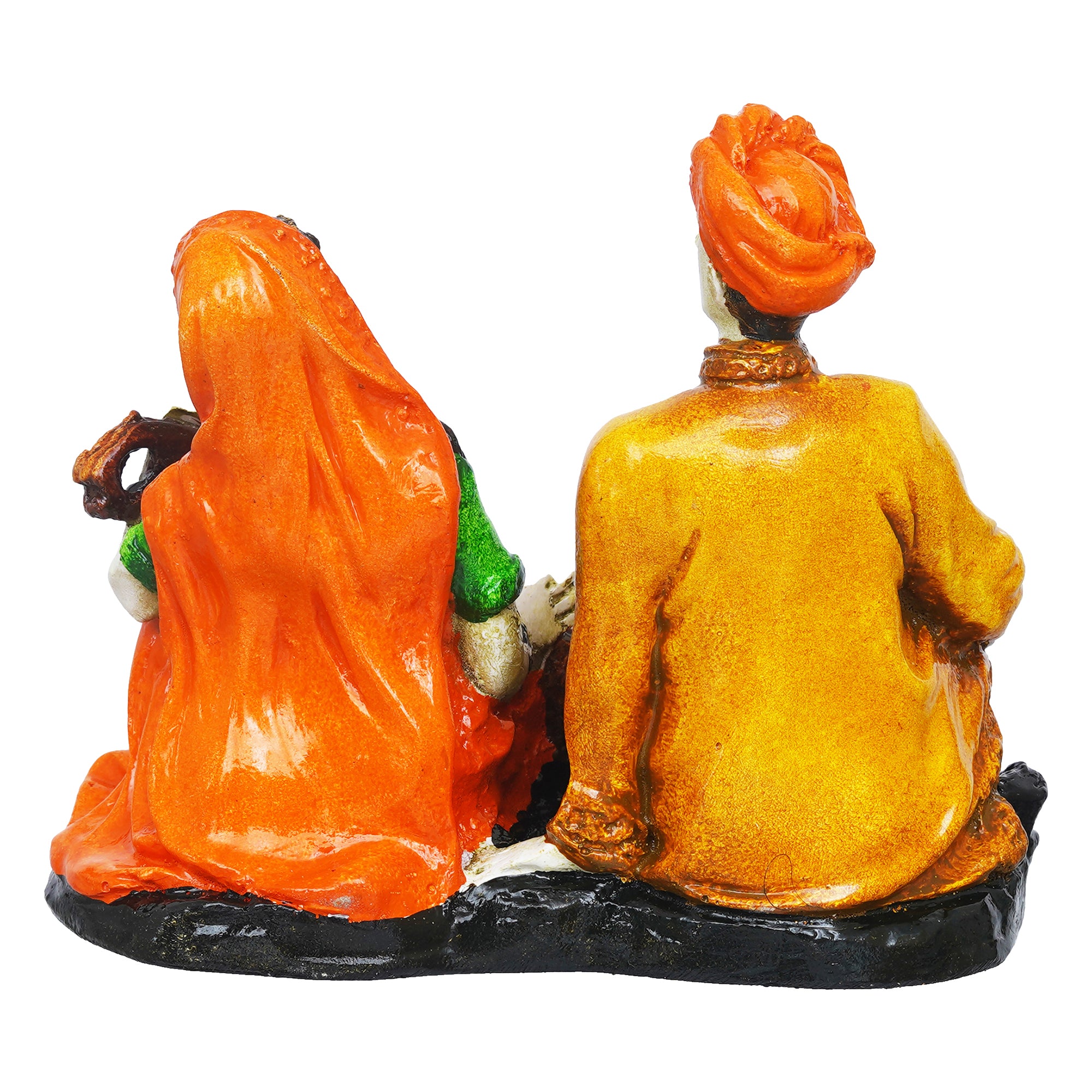 eCraftIndia Polyresin Man and Woman Playing Veena Statues Decorative Couple Showpiece 8