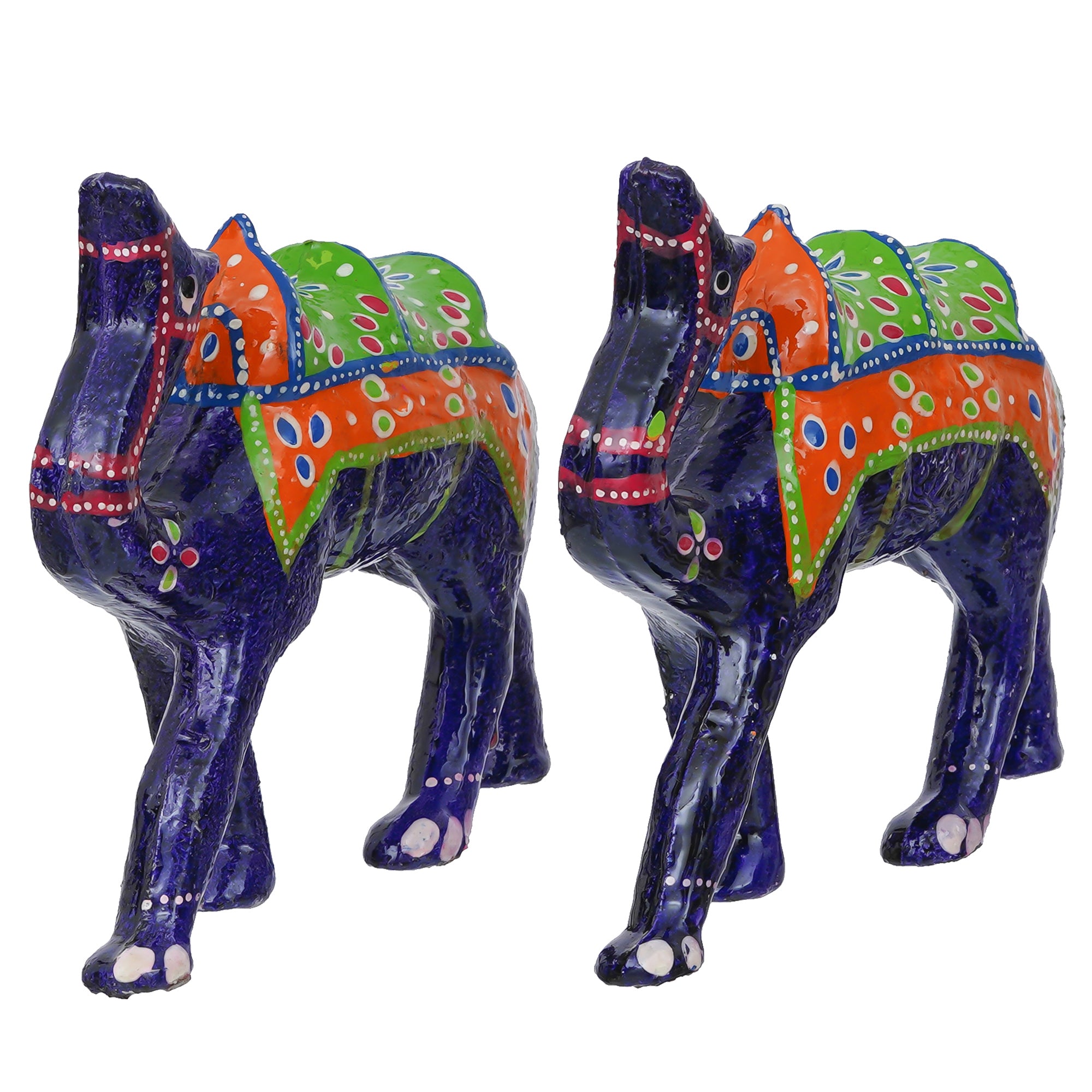 Set of 2 Decorative Camel Showpiece Animal Figurines - Multicolor 1