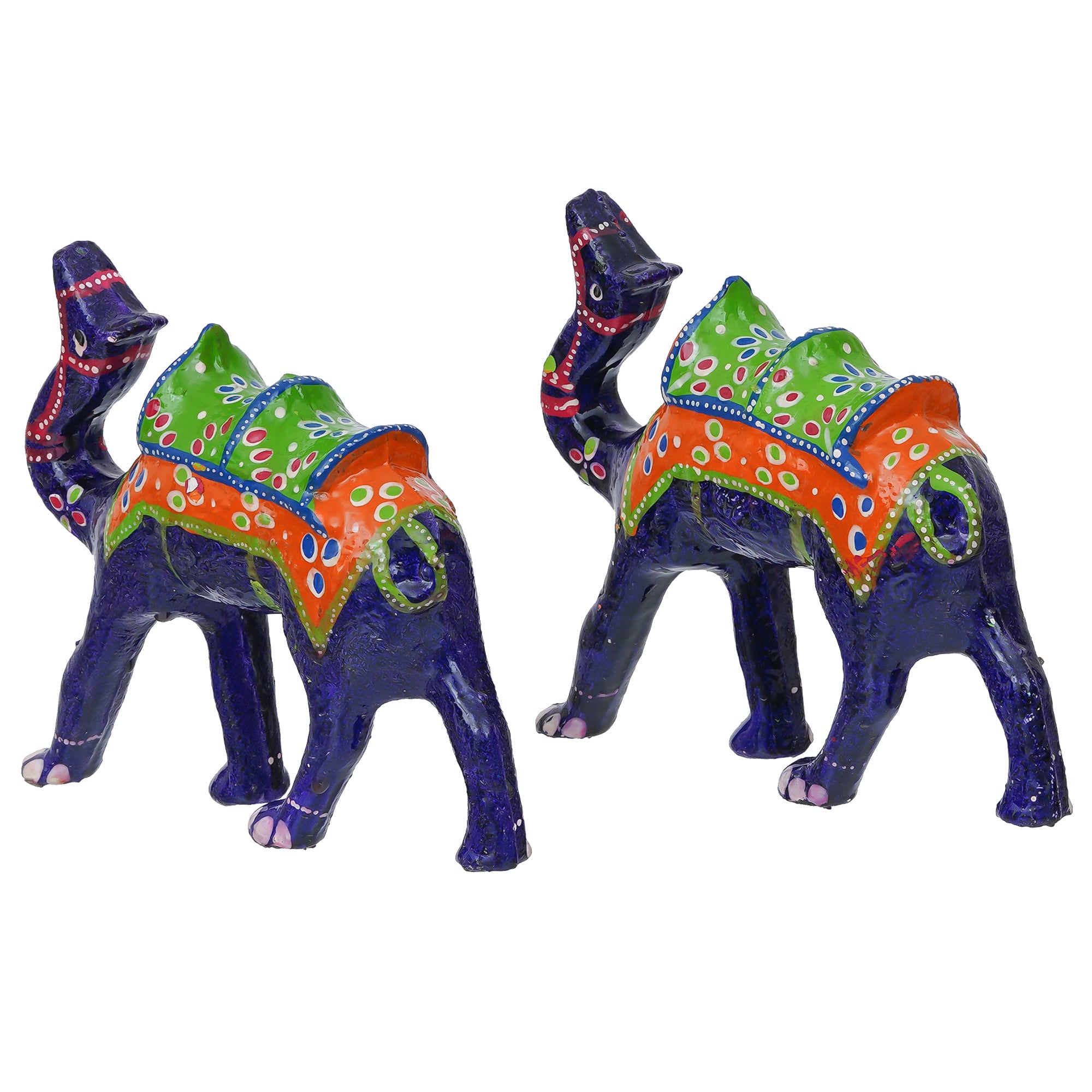 Set of 2 Decorative Camel Showpiece Animal Figurines - Multicolor 2