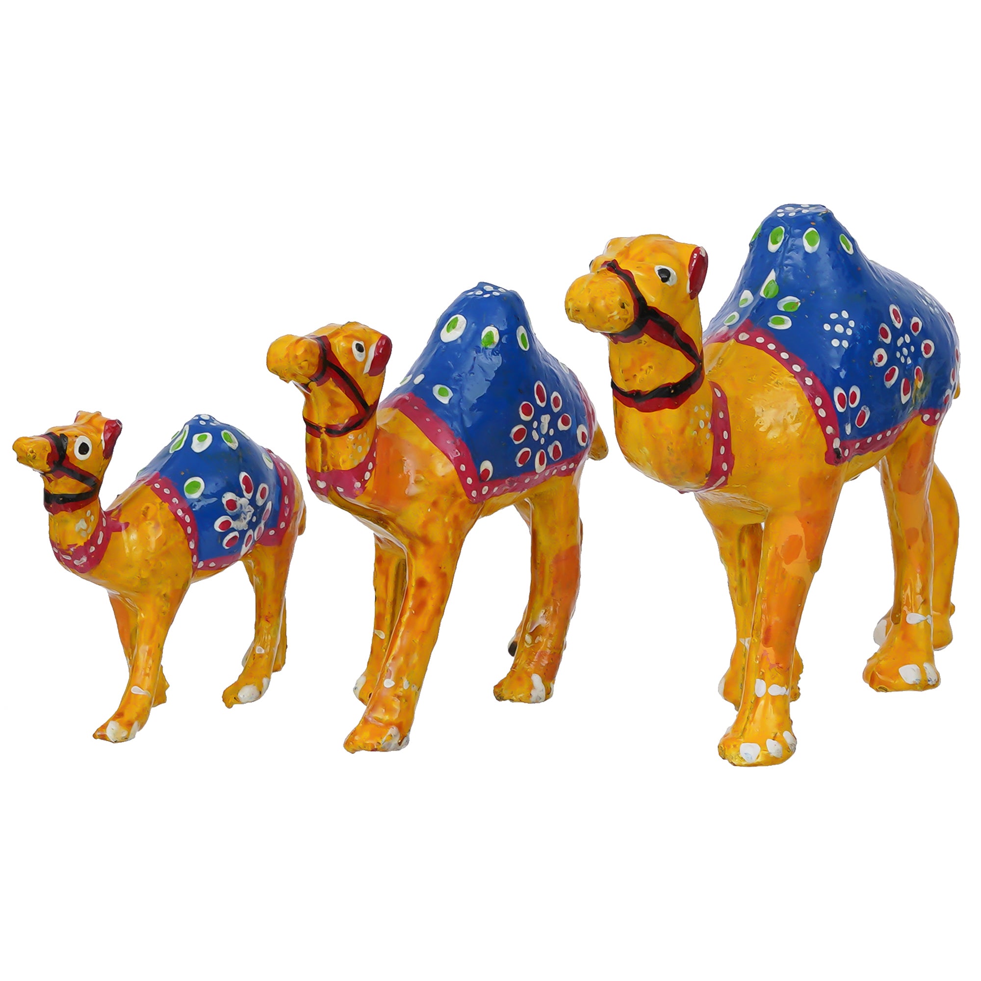 Set of 3 Decorative Camel Showpiece Animal Figurines- Multicolor 2