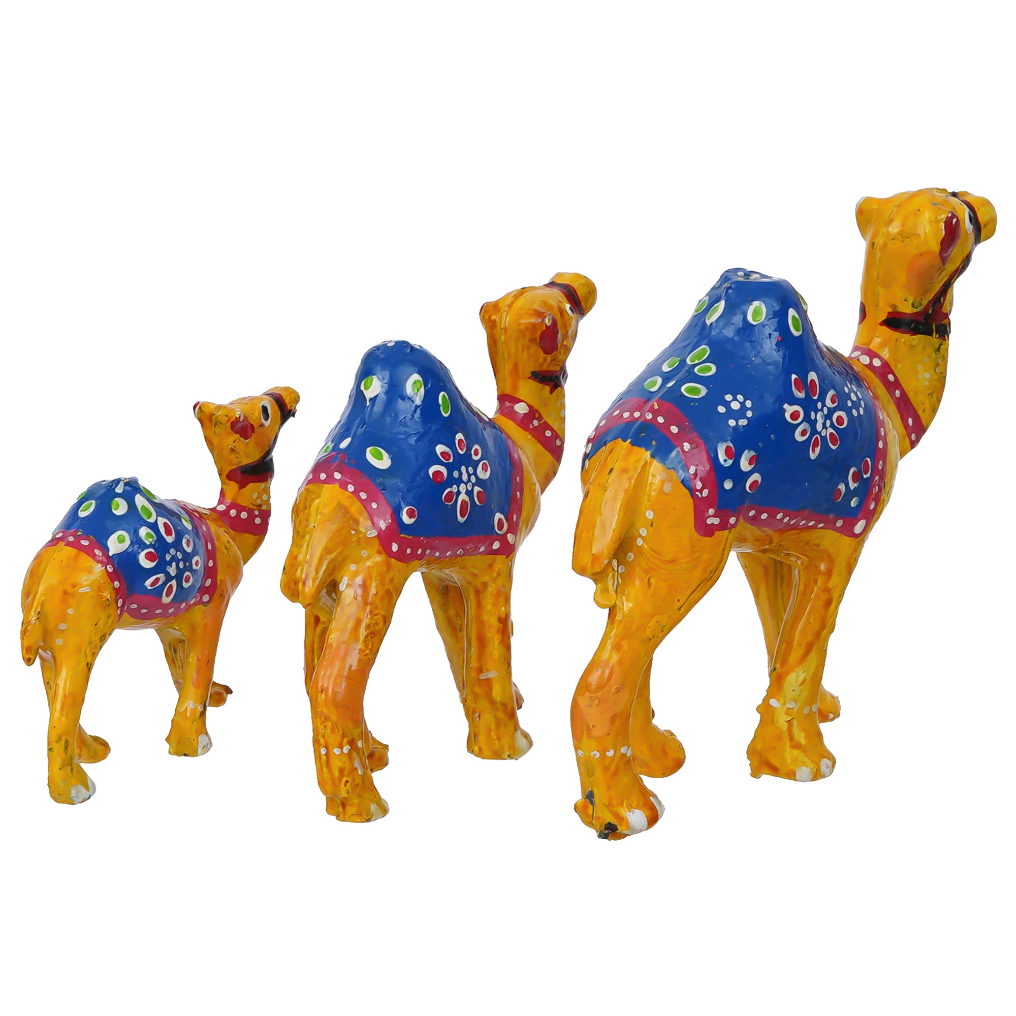 Set of 3 Decorative Camel Showpiece Animal Figurines- Multicolor 4