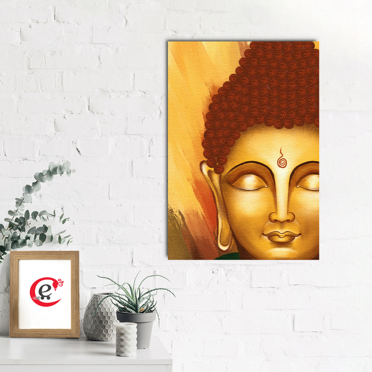 Calm Gautam Buddha Original Design Canvas Printed Wall Painting ...