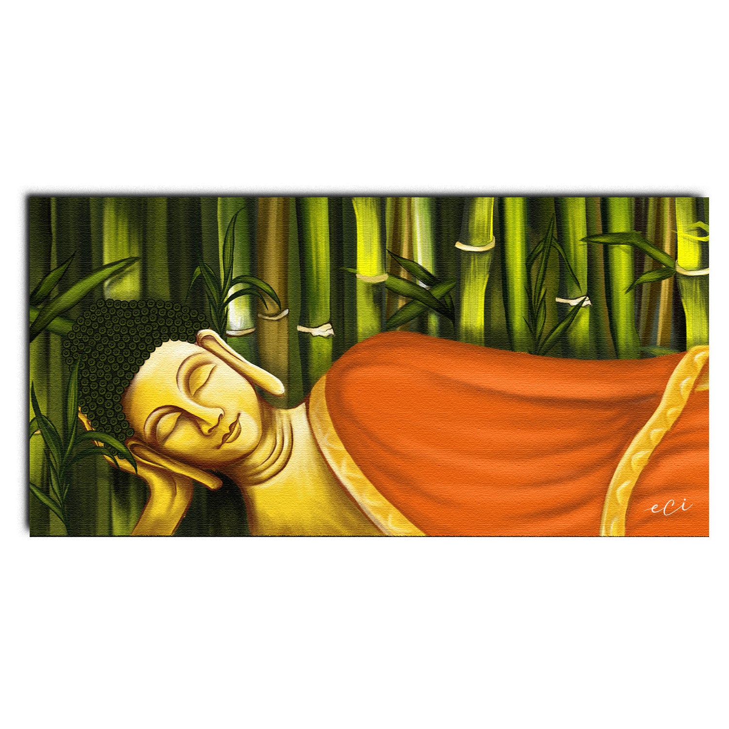 Resting Peaceful Buddha Original Design Canvas Printed Wall Painting 2