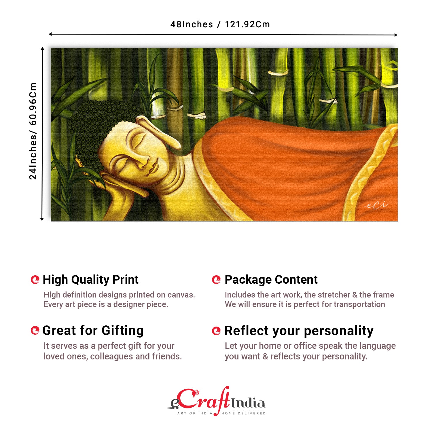 Resting Peaceful Buddha Original Design Canvas Printed Wall Painting 3