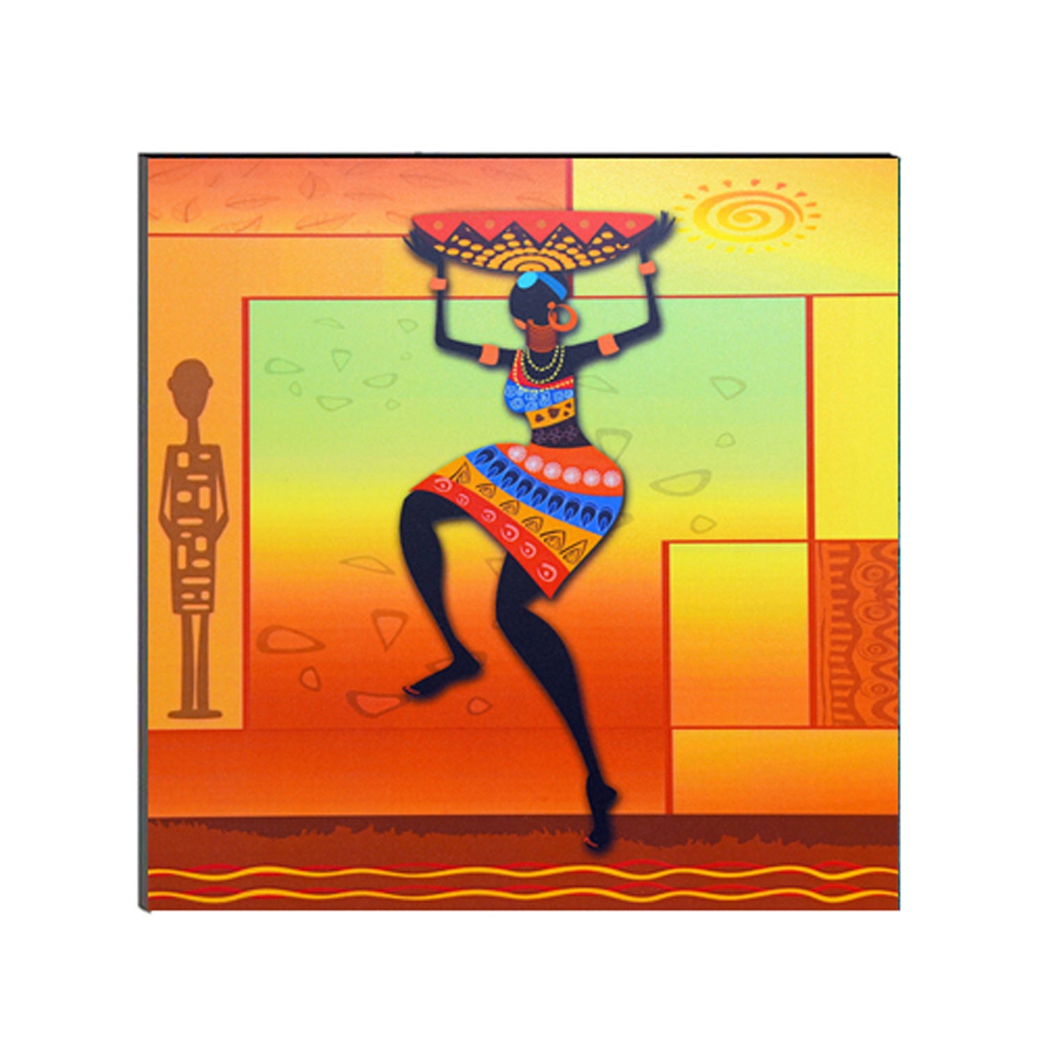 Tribal Woman Painting Digital Printed Wall Art