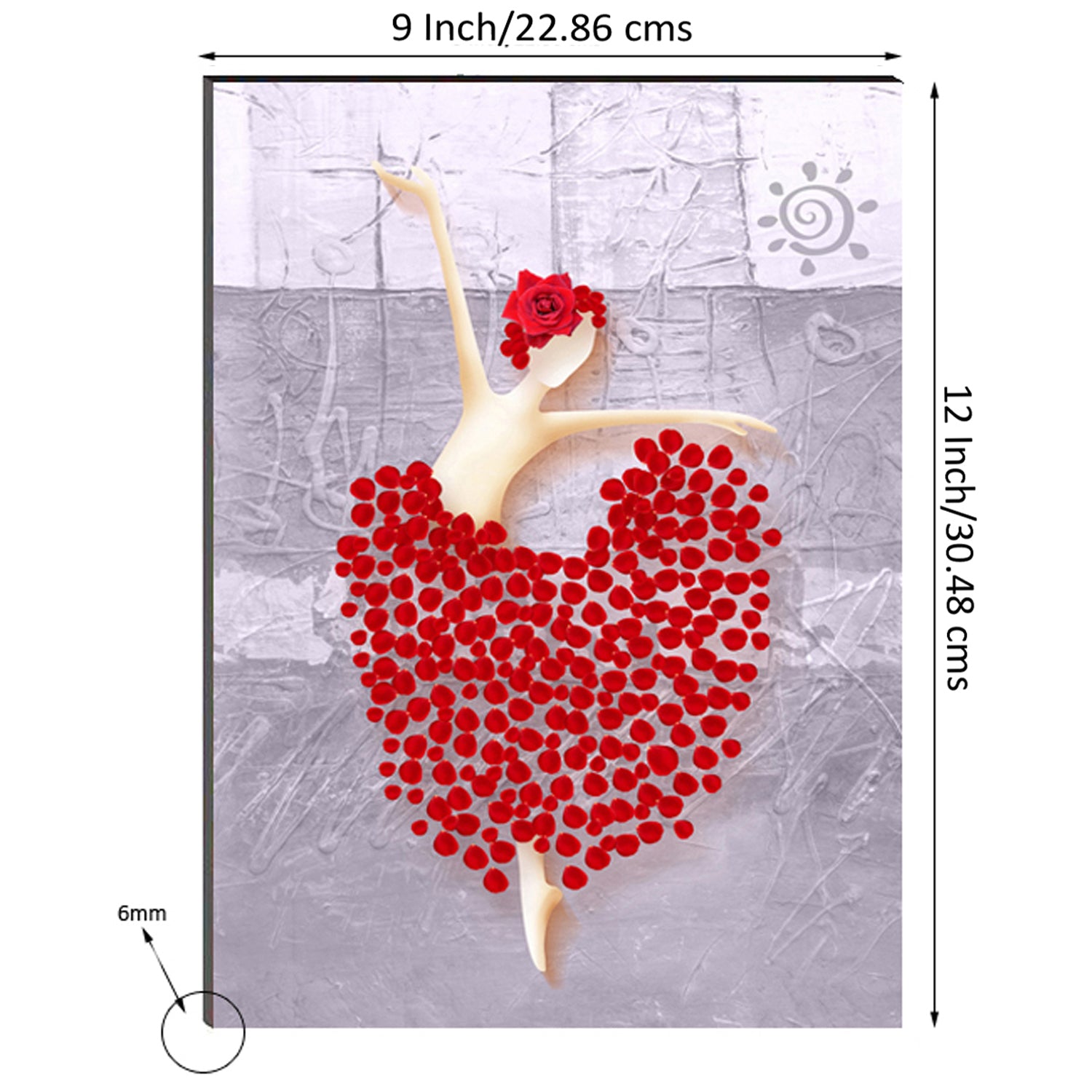 6MM MDF Lovely Dancing Lady Satin Matt Texture UV Art Painting 2