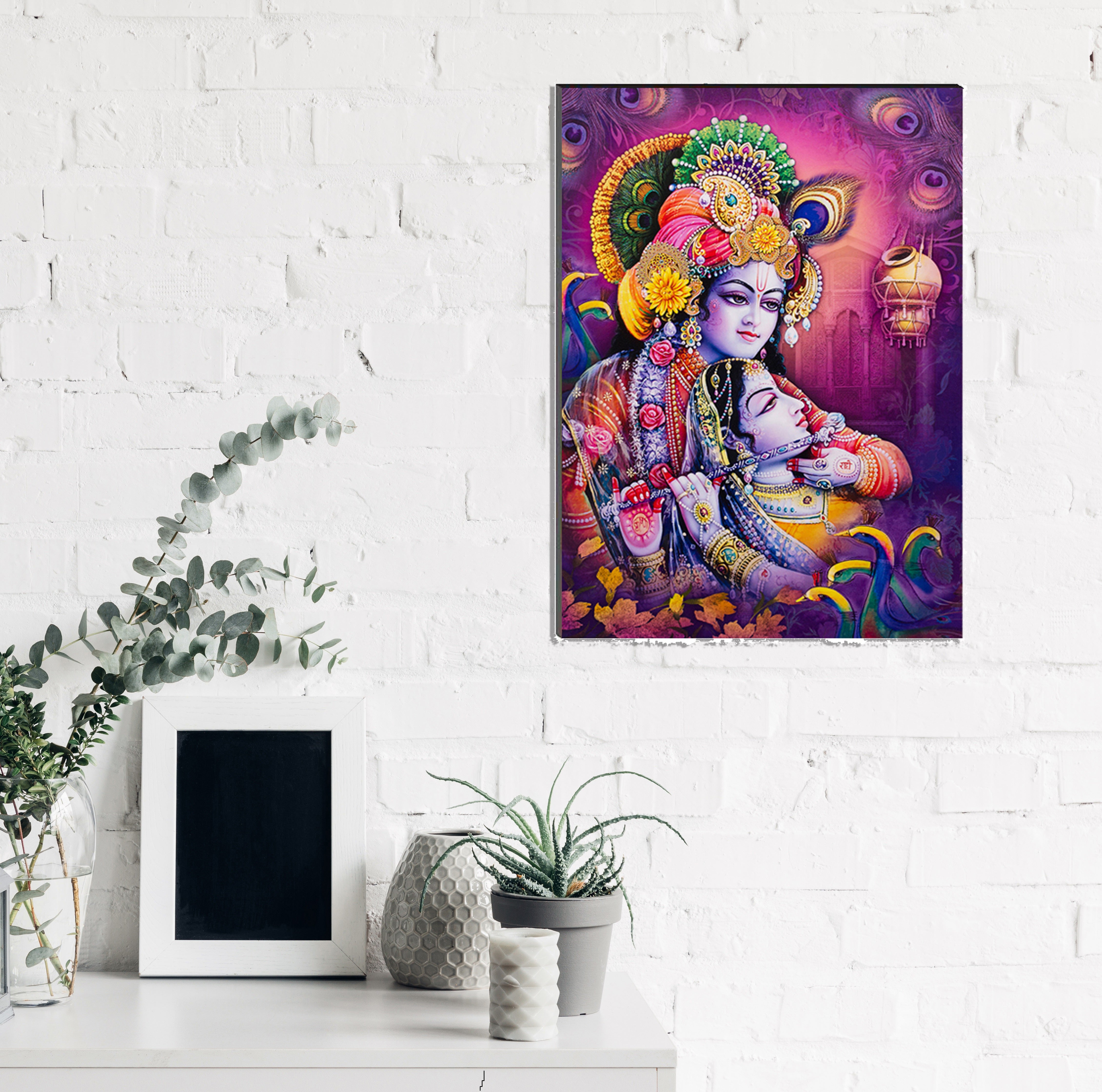 6MM MDF Radha Krishna Satin Matt Texture UV Art Painting 1