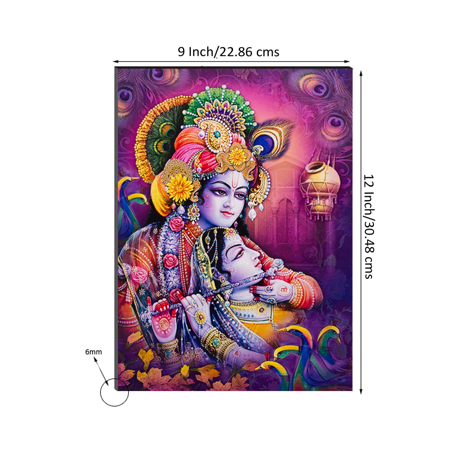 6MM MDF Radha Krishna Satin Matt Texture UV Art Painting 2