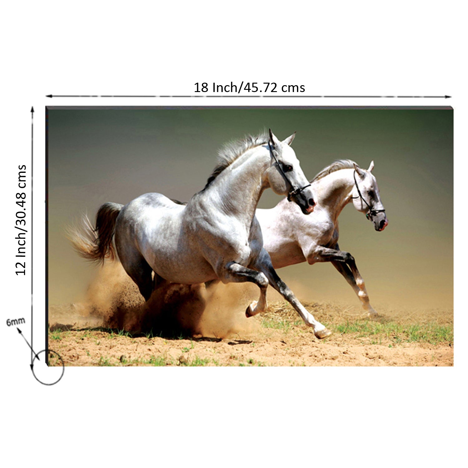 6MM MDF Running Horses Satin Matt Texture UV Art Painting 2