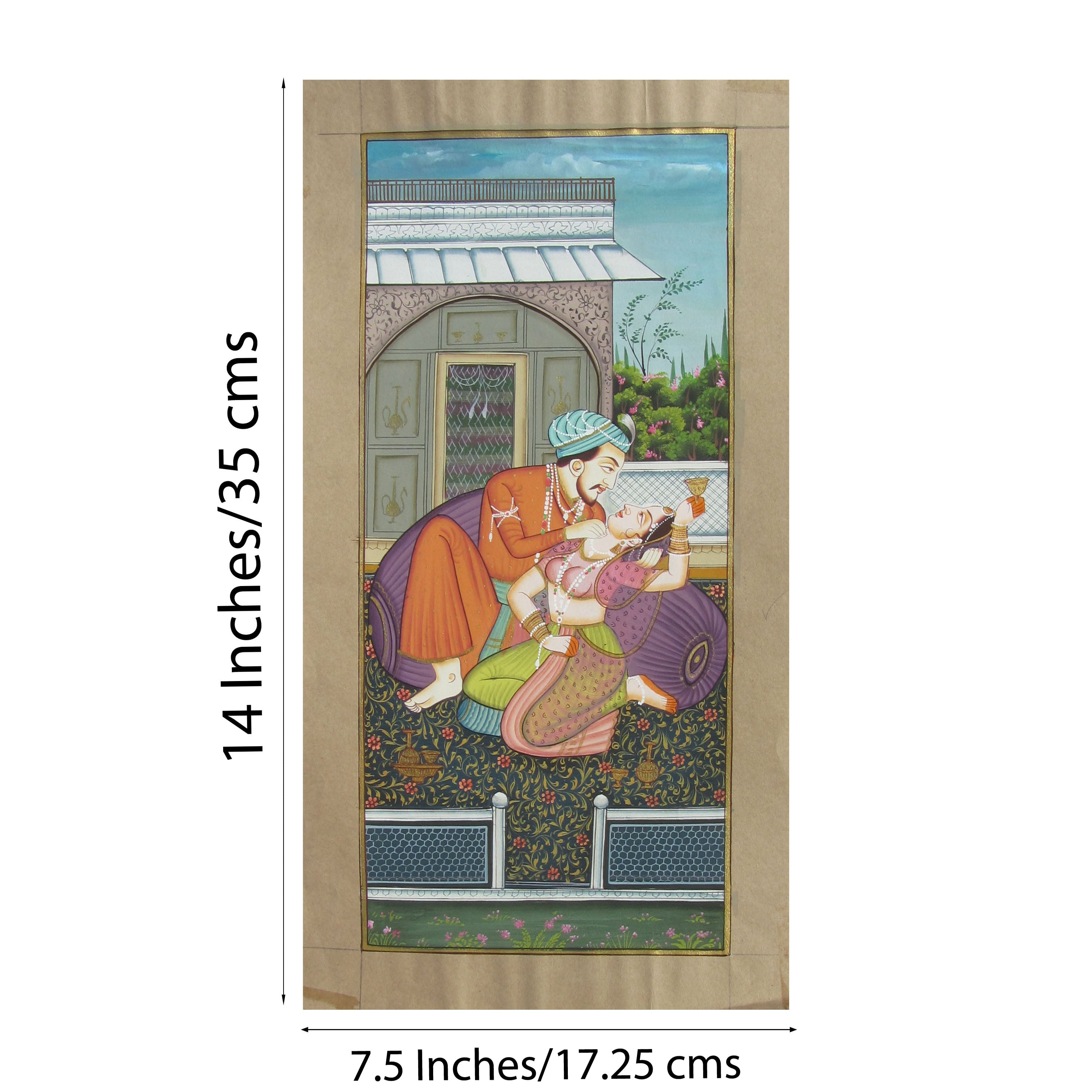 Magnificient Mughal Love Scene Original Art Paper Painting 1